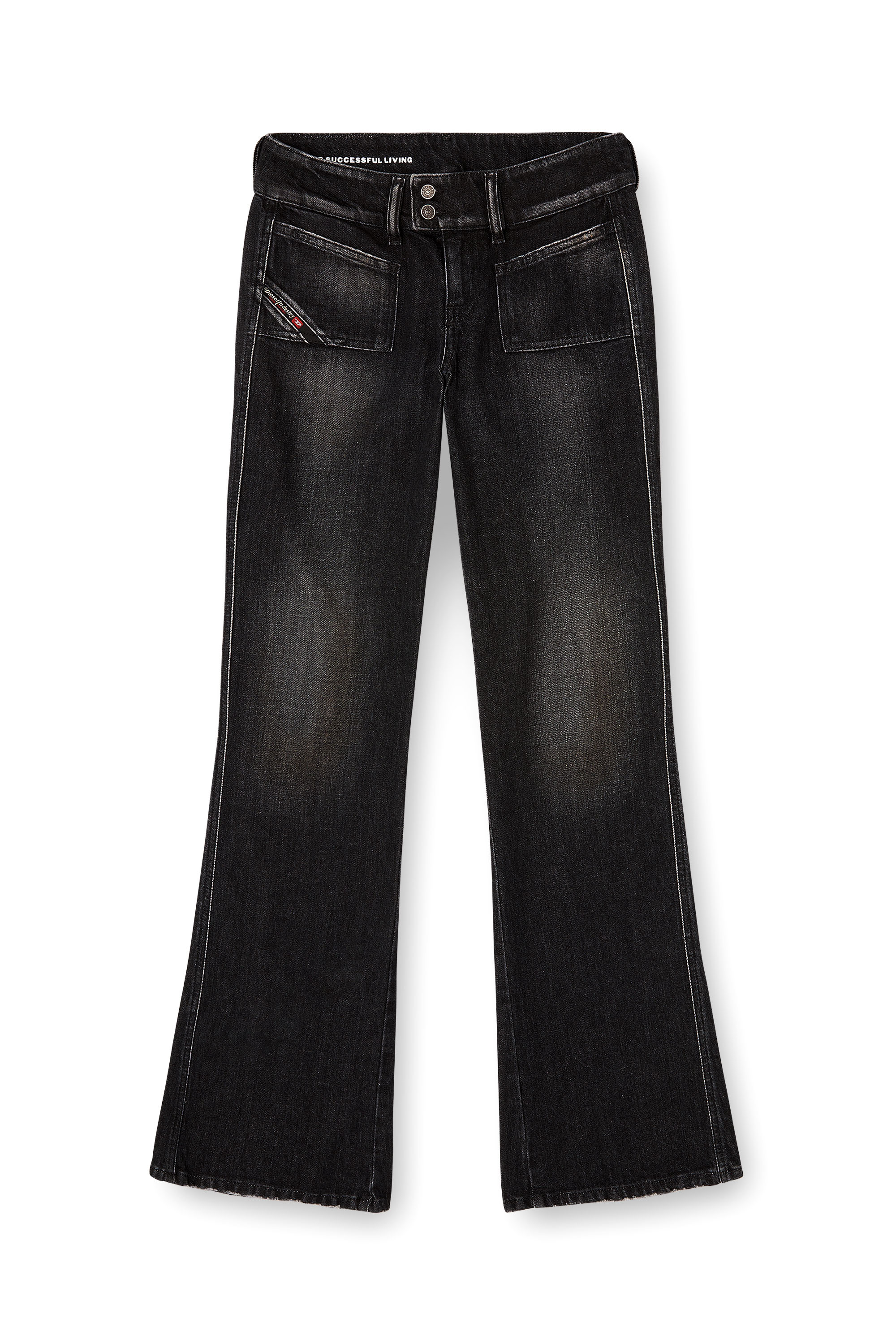 Diesel - Bootcut Jeans D-Hush 09N50 Donna, Nero/Grigio scuro - Image 3