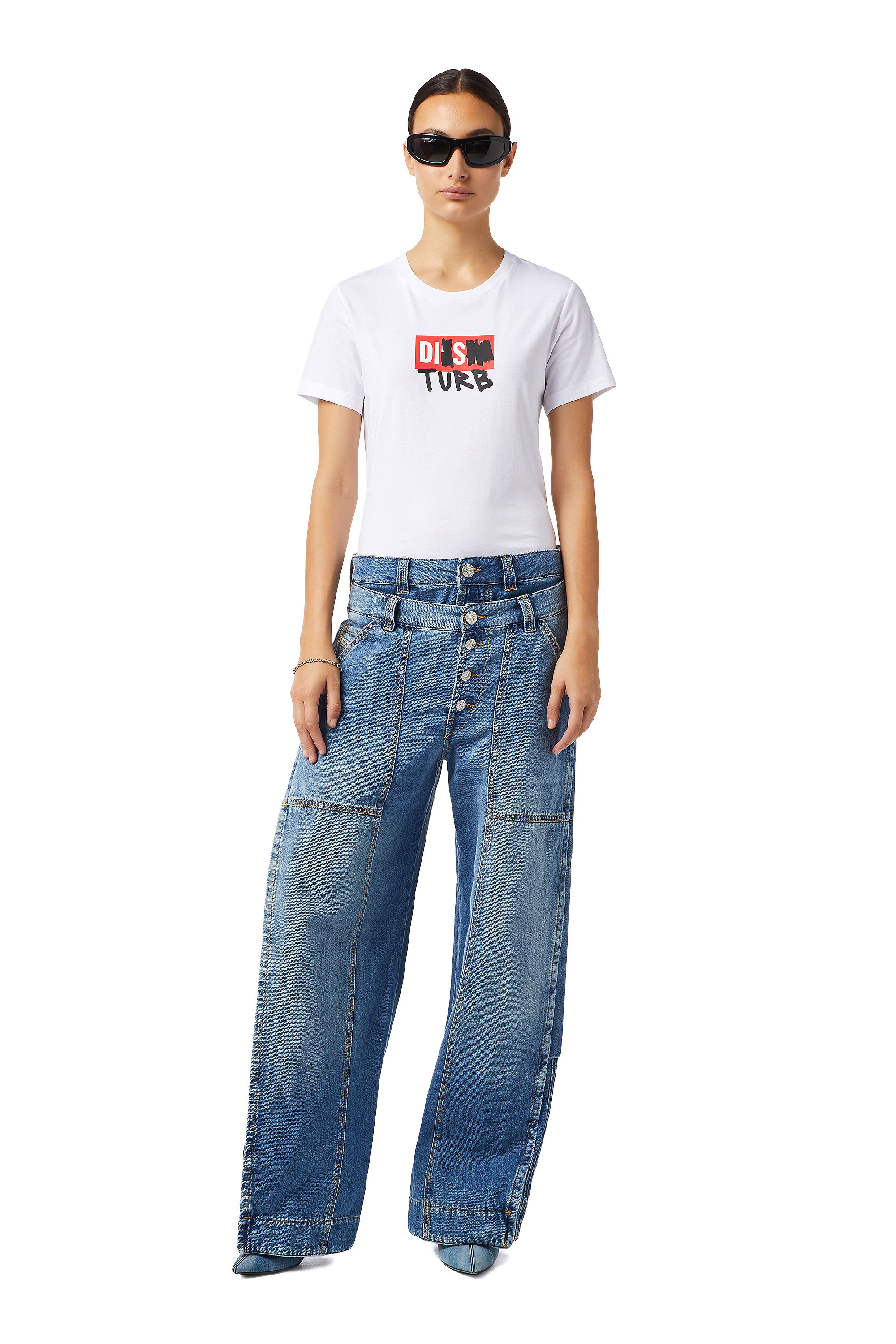 Diesel - D-Laly 0AFAM Bootcut and Flare Jeans, Bleu moyen - Image 6