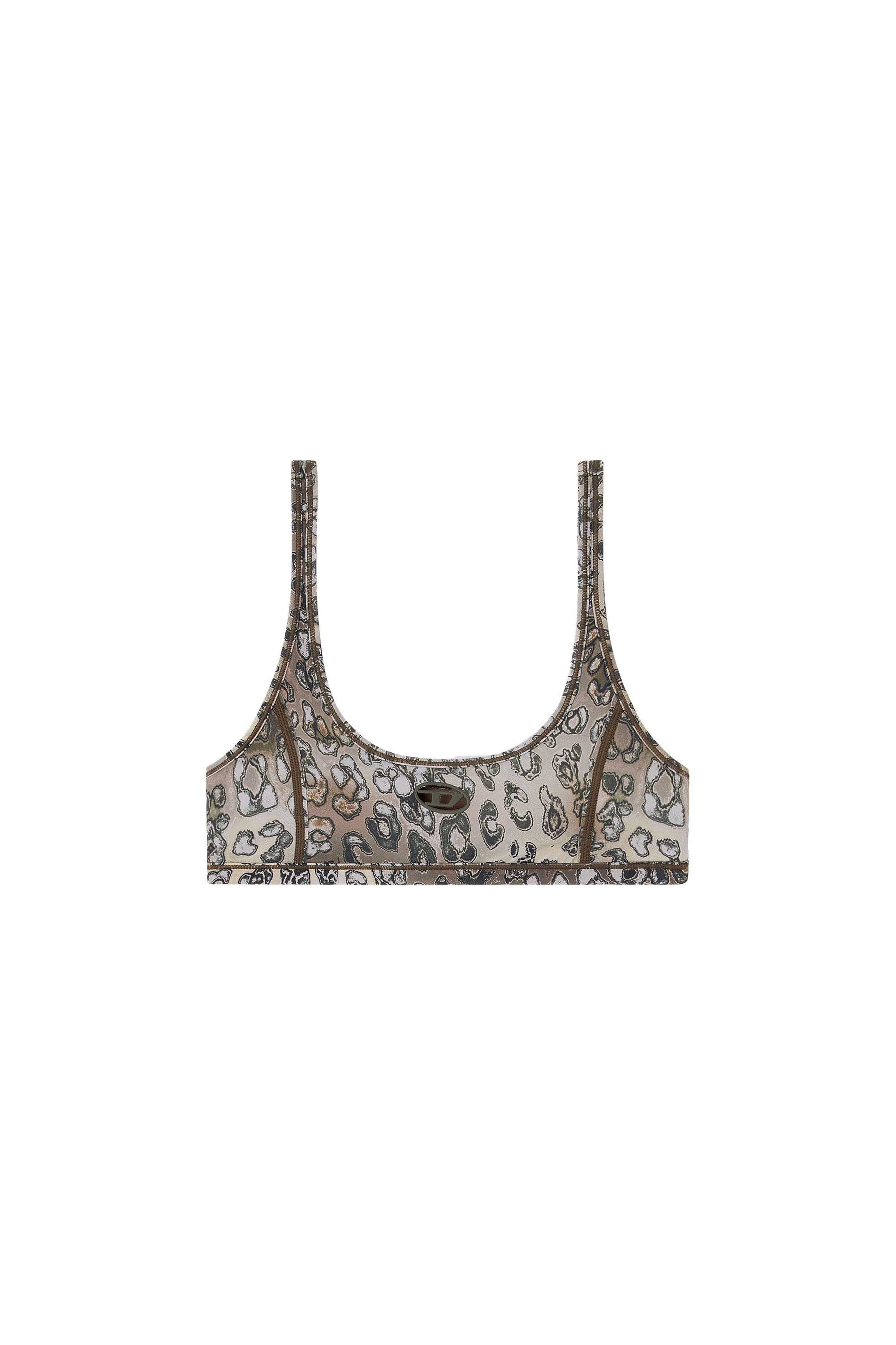 Diesel - CHELSEA-UTLT, Woman's Leopard print nylon sports bra in Brown - 4