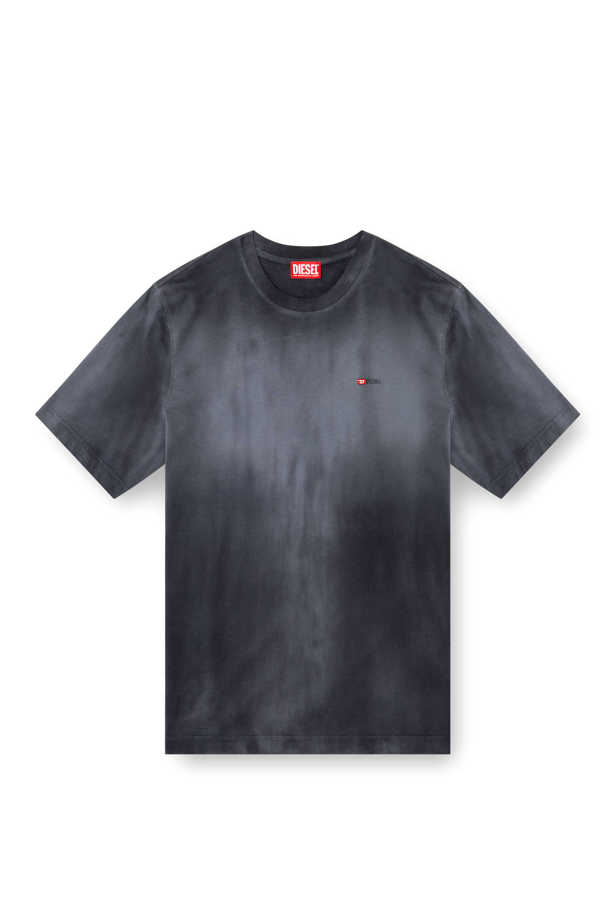 Diesel - T-ADJUST-R15, Herren Verblasstes T-Shirt mit Mikro-Logo-Stickerei in Schwarz - 3