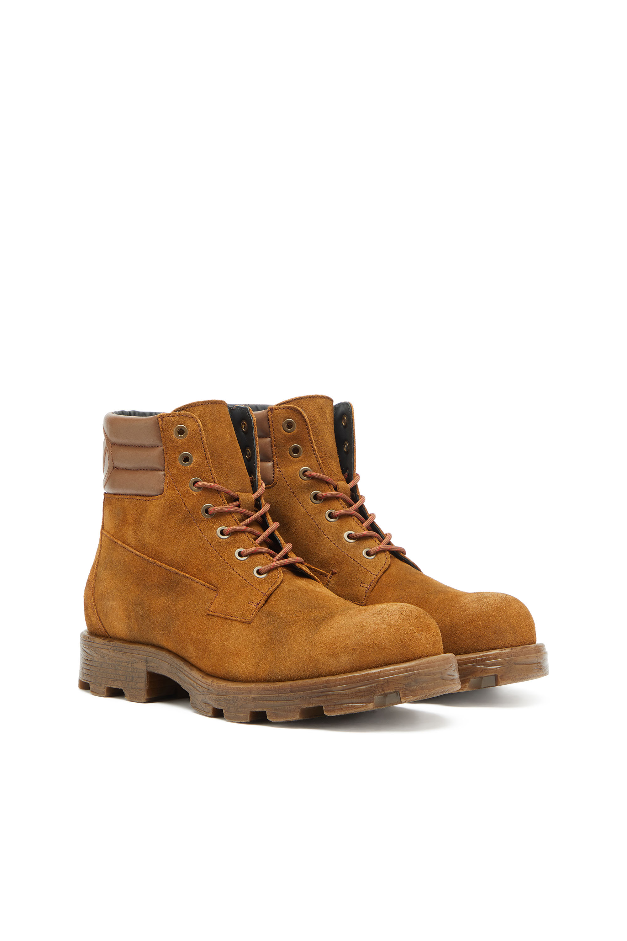 Diesel - D-HAMMER LACE UP, D-Hammer - Stivaletti in scamosciato e pelle Uomo in Marrone - 2