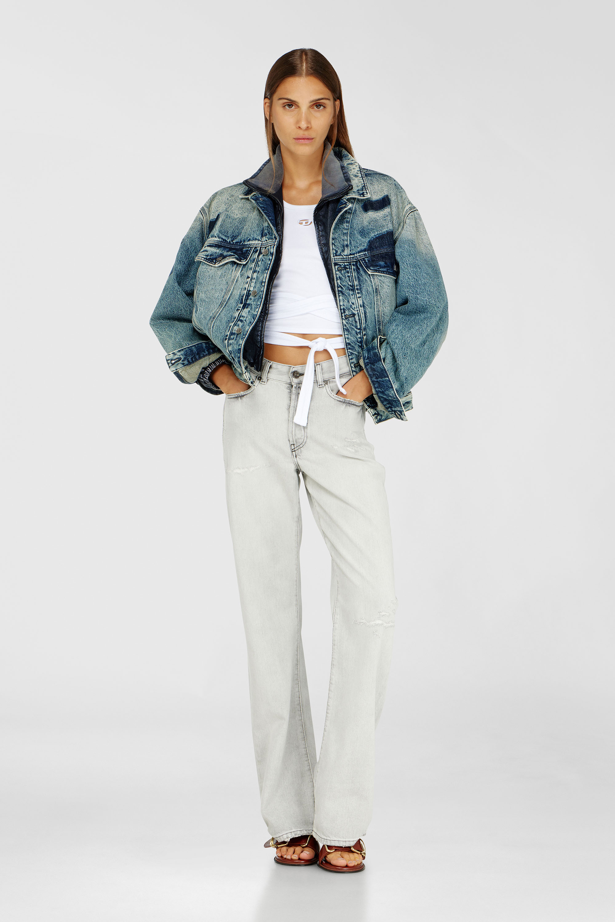 Diesel - T-ANKY-TAIL-S1, Crop top con lacci avvolgenti Donna in Bianco - 2