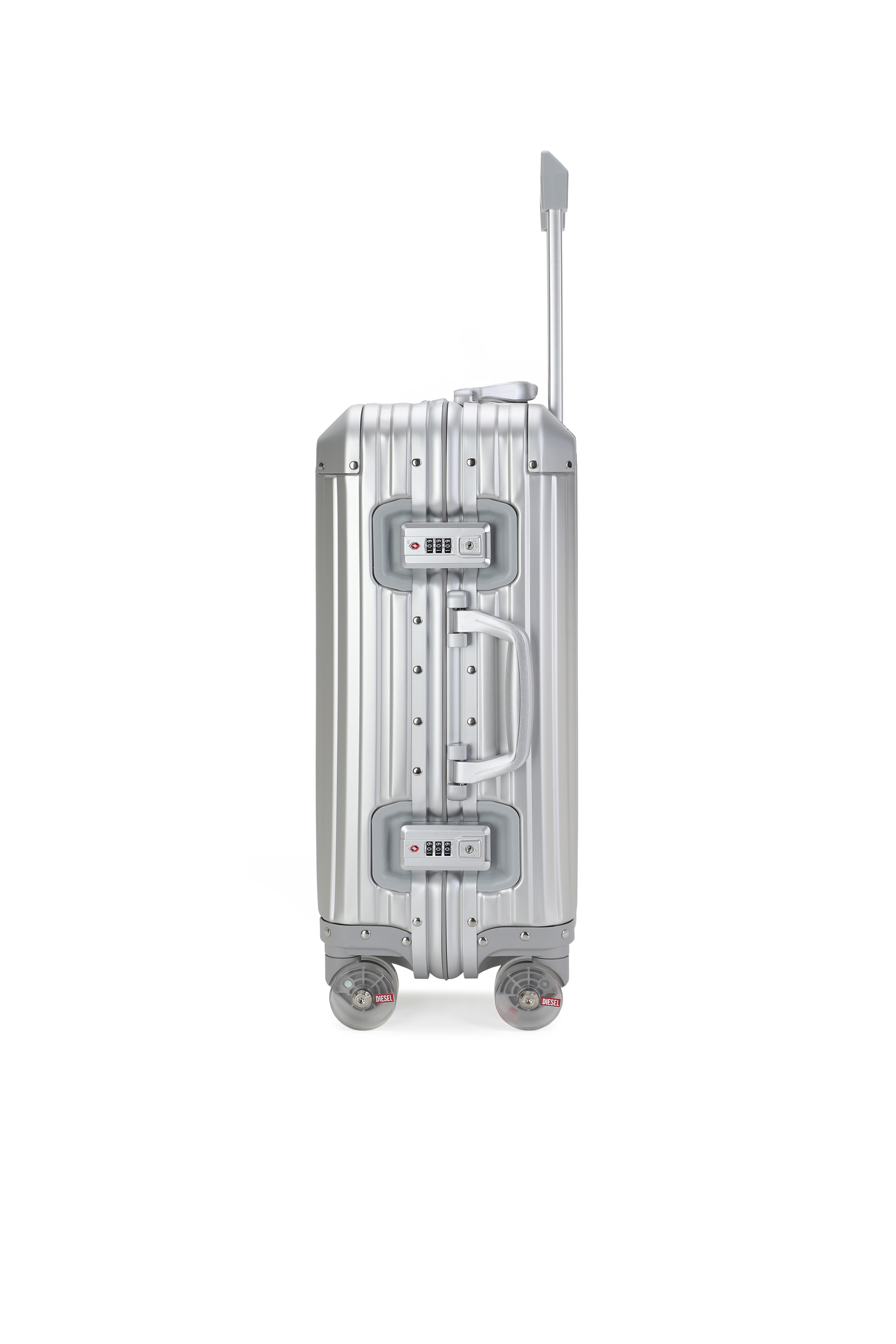 Diesel - DIESEL ALUMINUM TROLLEY- DSL002, Valigia in alluminio taglia S Unisex in Argento - 4