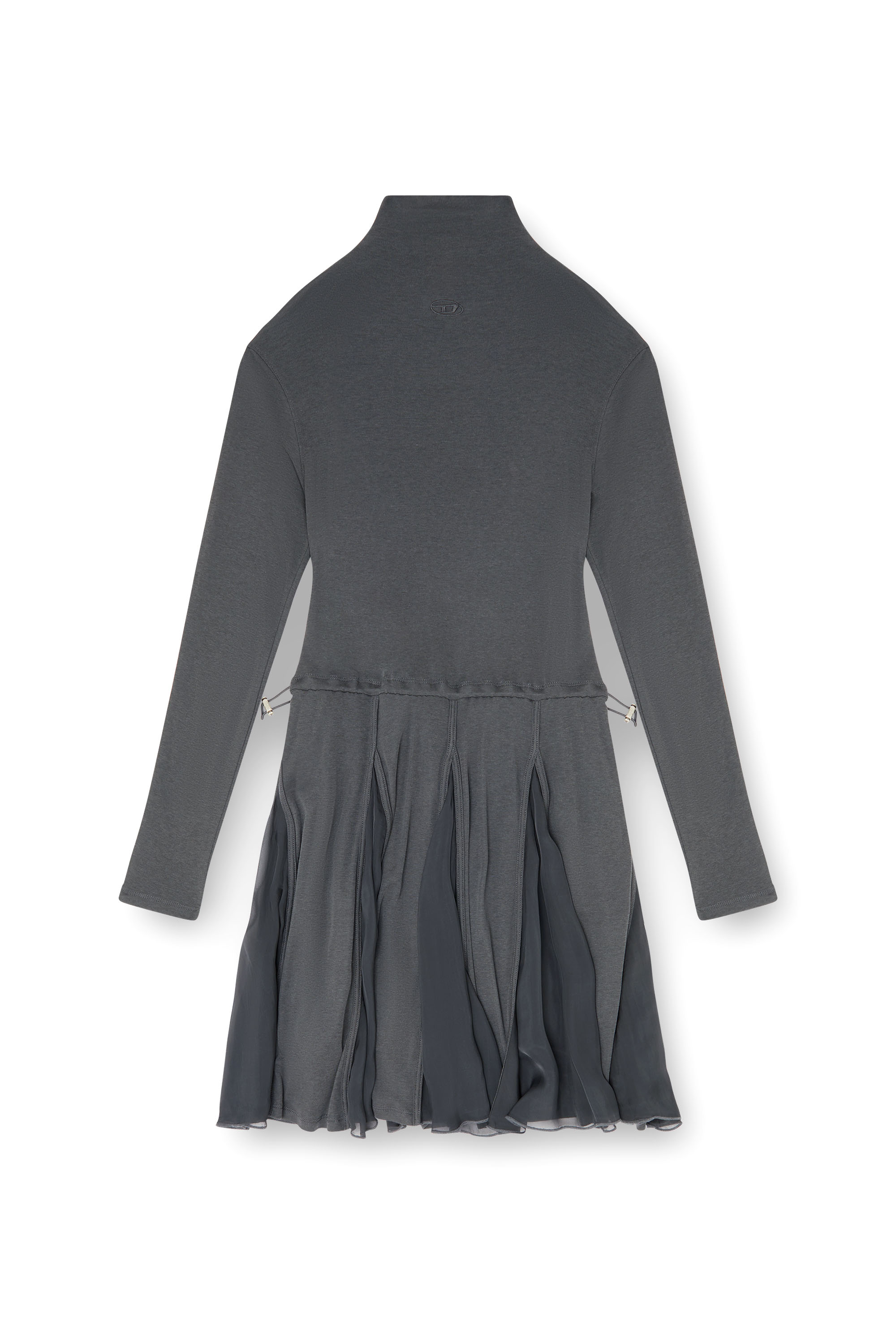 Diesel - D-REI, Robe courte &agrave; col roul&eacute; en jersey et chiffon Femme in ToBeDefined - 1