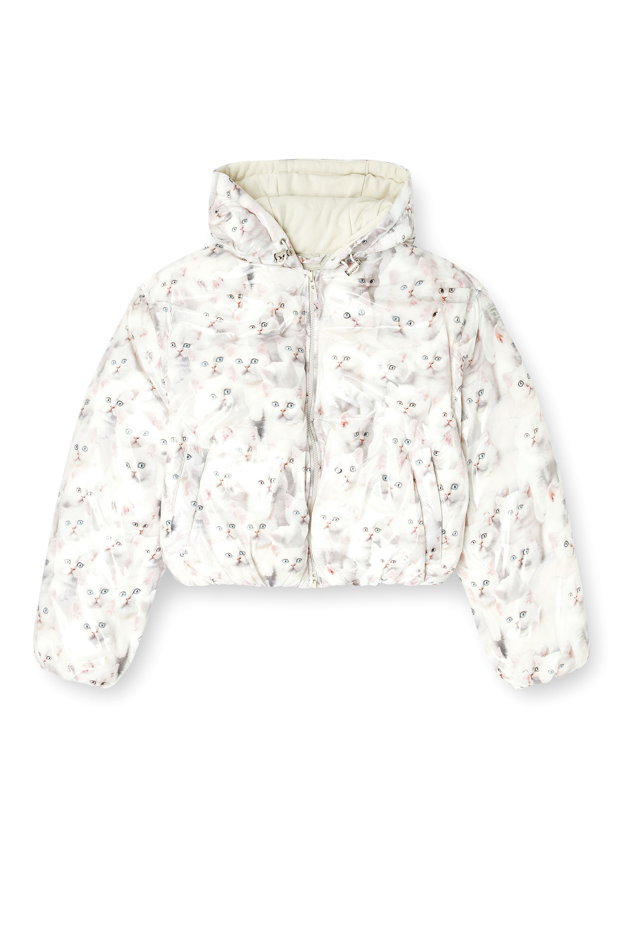 W-INNER-R1, Bianco Diesel - W-INNER-R1, Giacca imbottita con gattini Donna in Bianco - 2