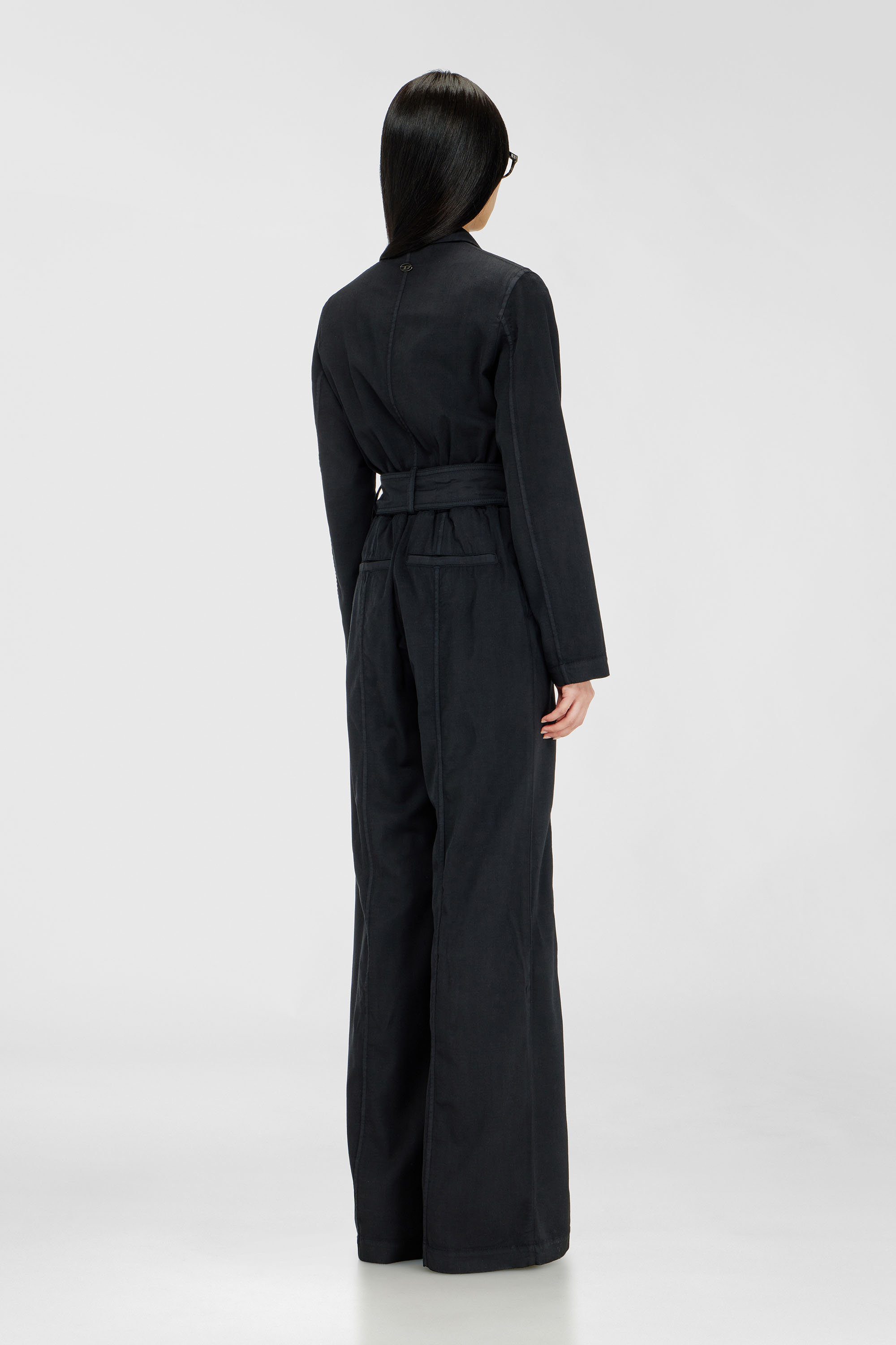 Diesel - J-AEL, Tuta blazer con cintura in stretch wool Donna in Nero - 4