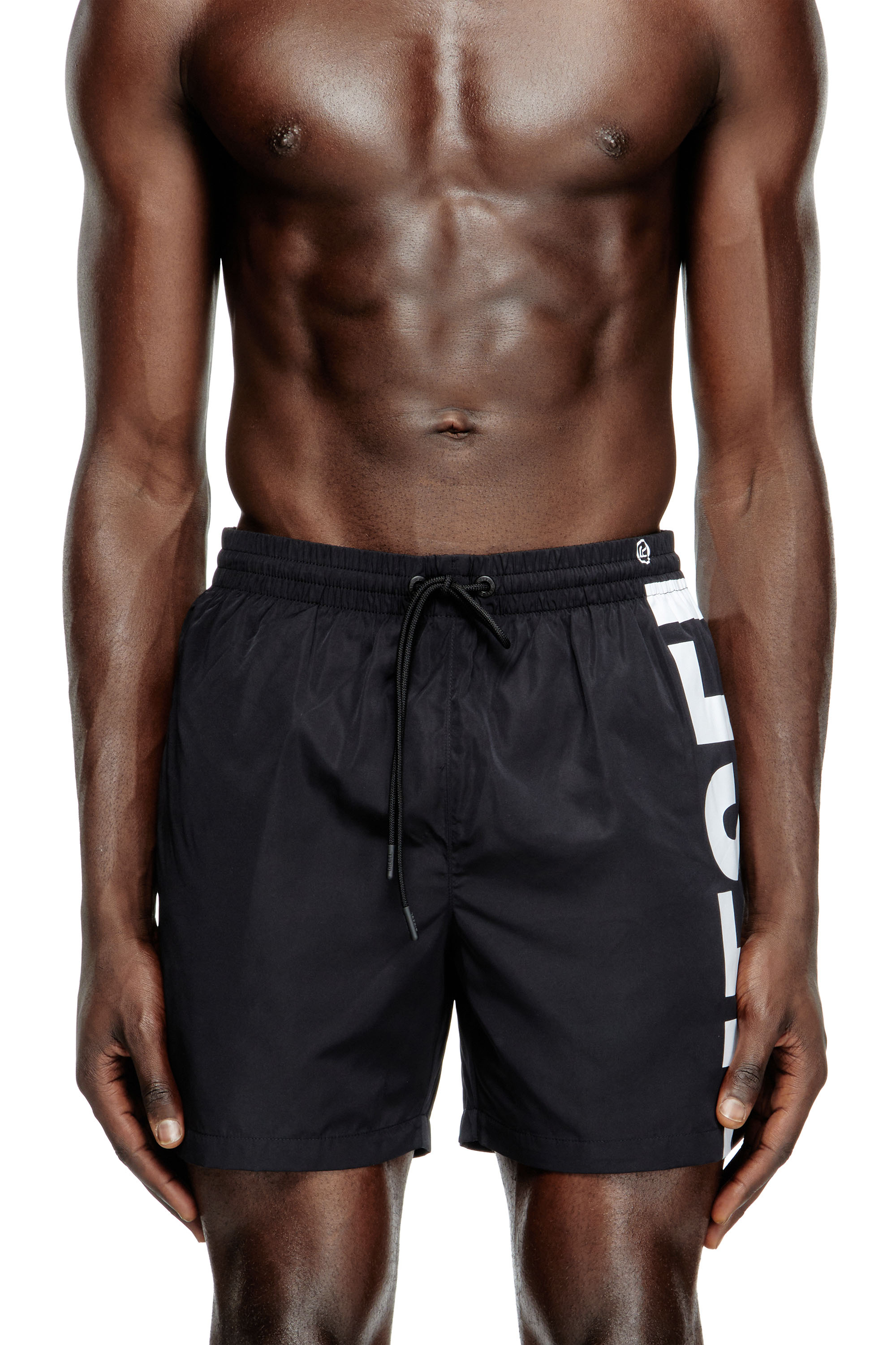 Diesel - RIO-41-D-CORE, Herren Mittellange Bade-Shorts mit Maxi-Logo in Schwarz/Weiss - 2