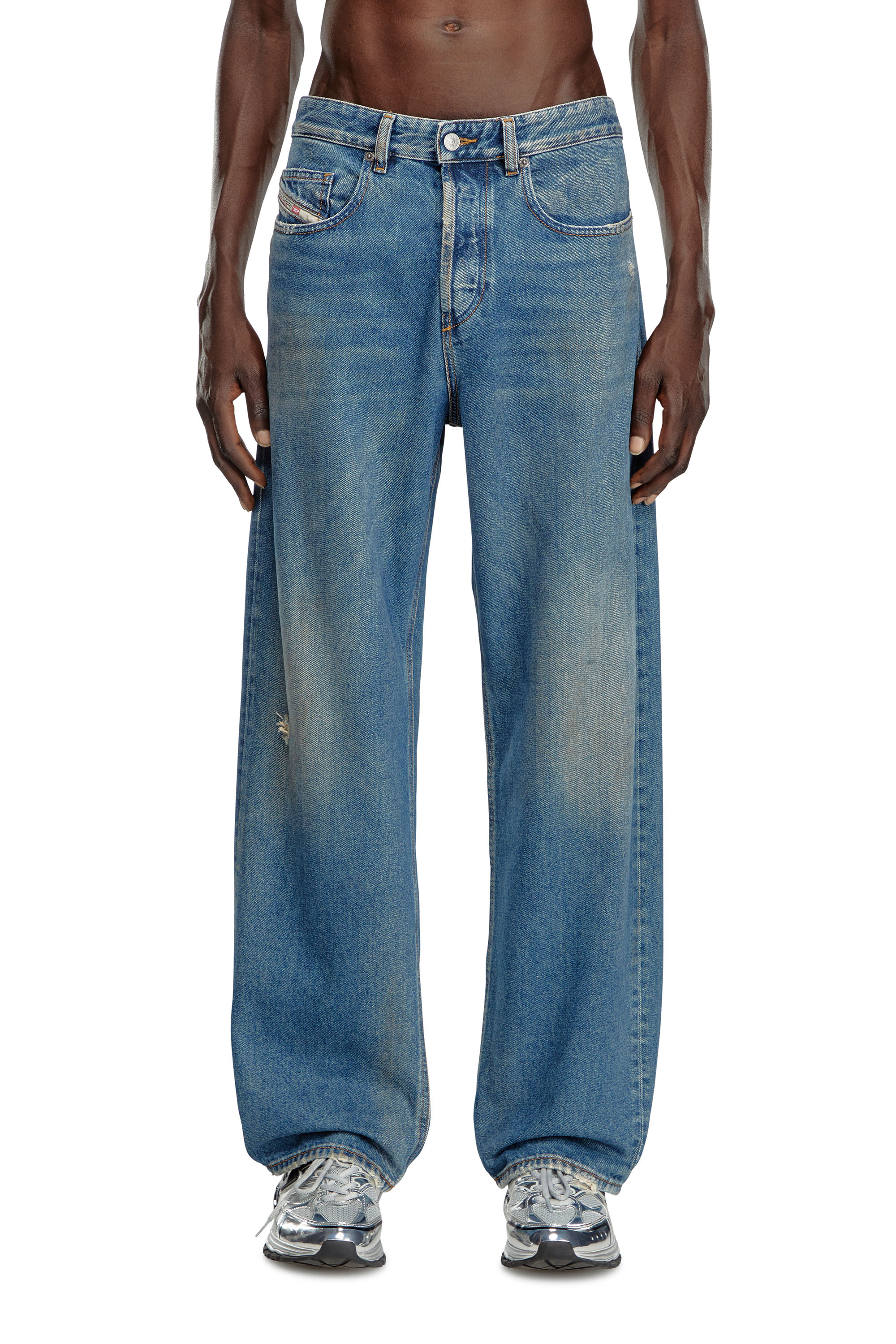 Diesel - Herren Straight Jeans 2001 D-Macro 09J79, Mittelblau - Image 3