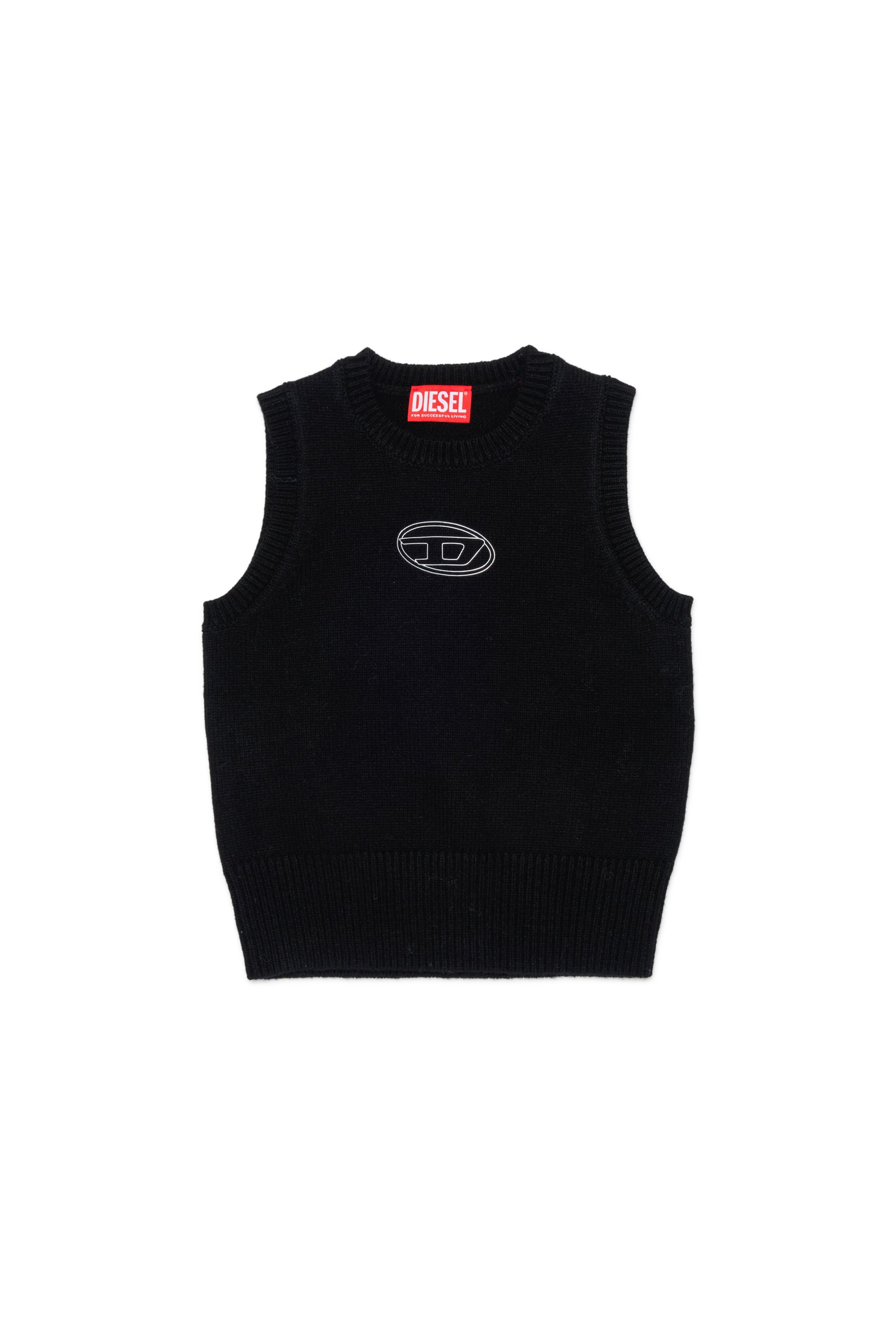 Diesel - KIMKY, Gilet en maille enrichi en cachemire Femme in Noir - 1
