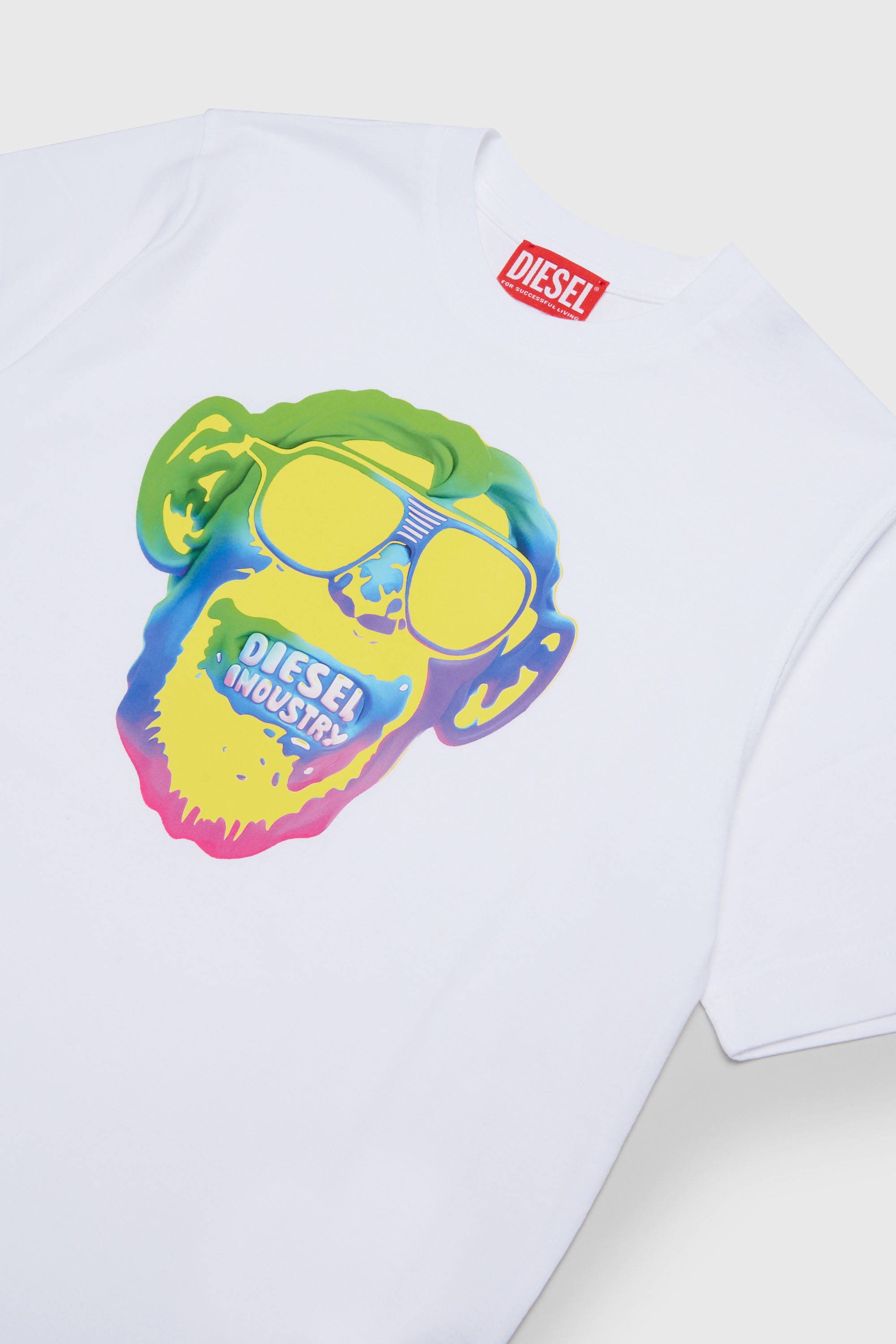 Diesel - TMONKEY OVER, T-shirt avec imprim&eacute; singe Homme in Blanc - 3