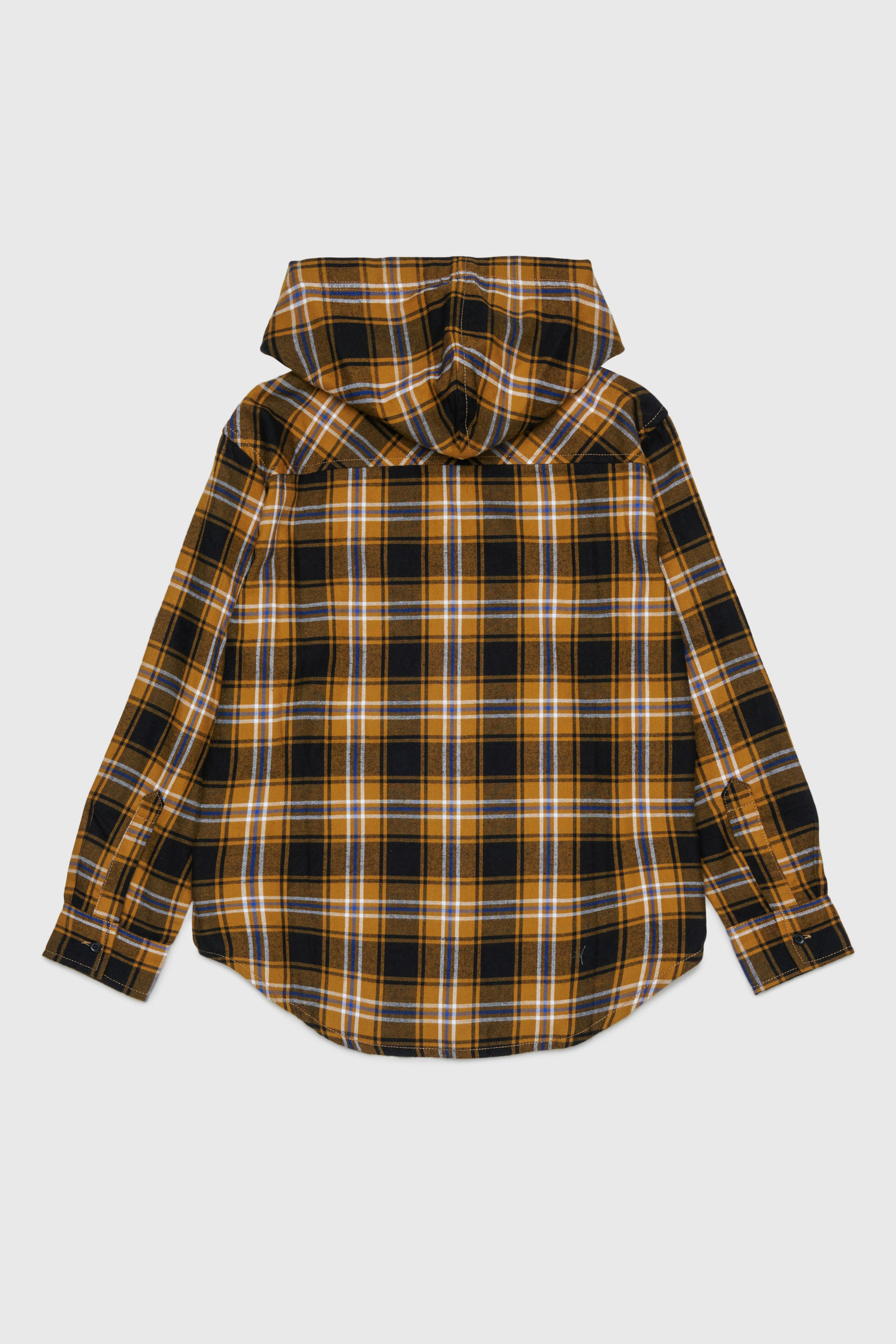 Diesel - CHECK OVER, Chemise &agrave; carreaux &agrave; capuche avec broderie Oval D Homme in Marron - 2