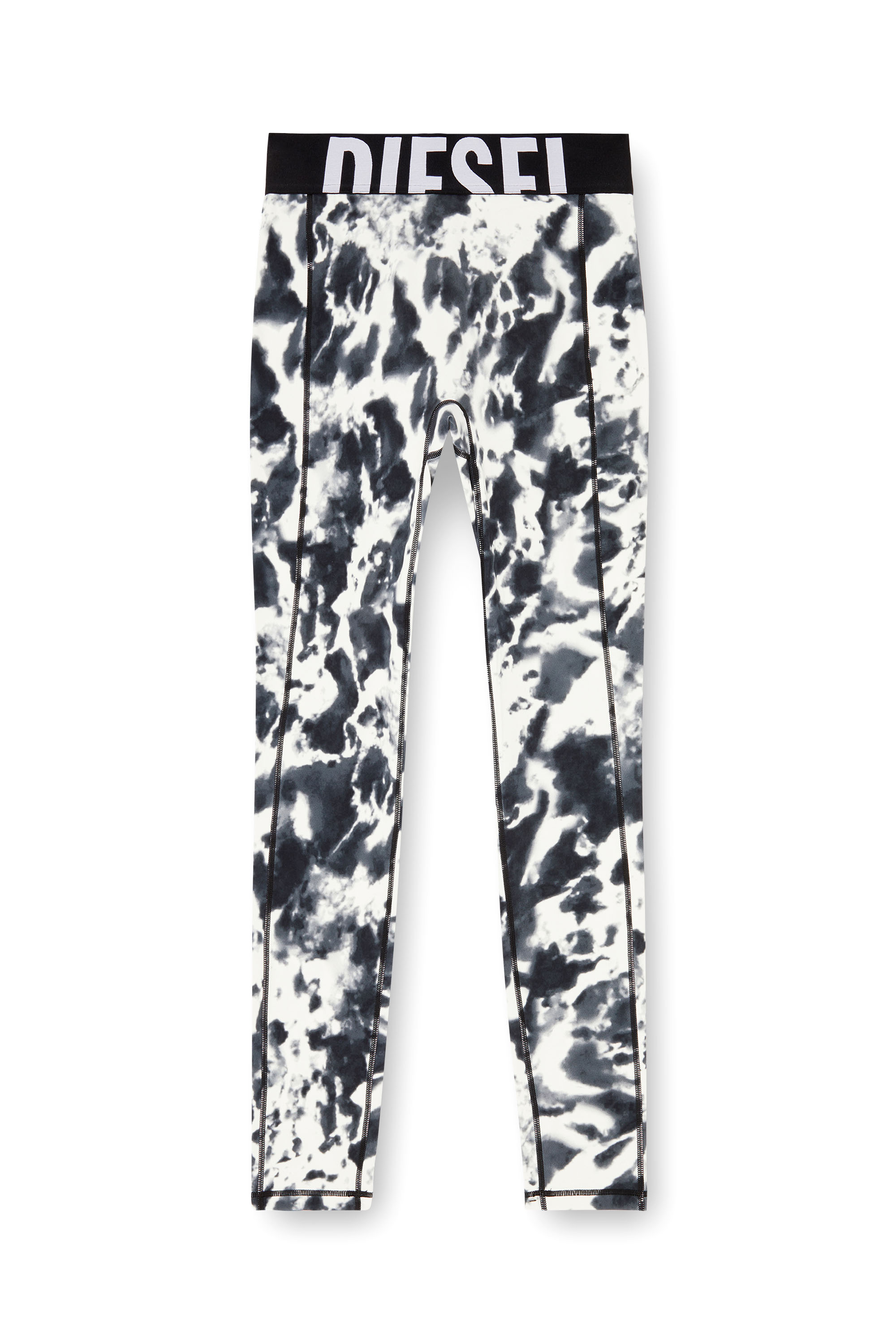 Diesel - ADELINE-D-POP, Damen Leggings aus bedruckter Mikrofaser in Weiss/Schwarz - 4
