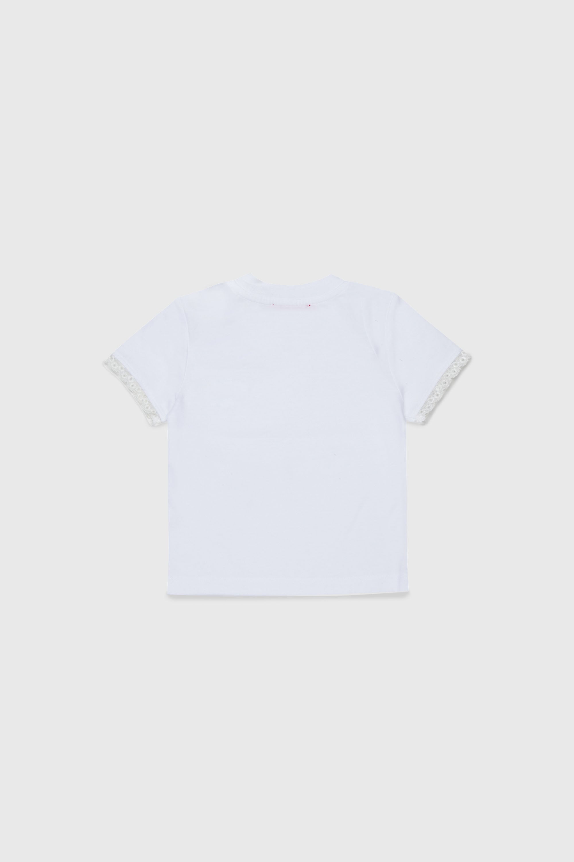 Diesel - TROSEZB, T-shirt orn&eacute;e de dentelle avec imprim&eacute; rose Femme in Blanc - 2