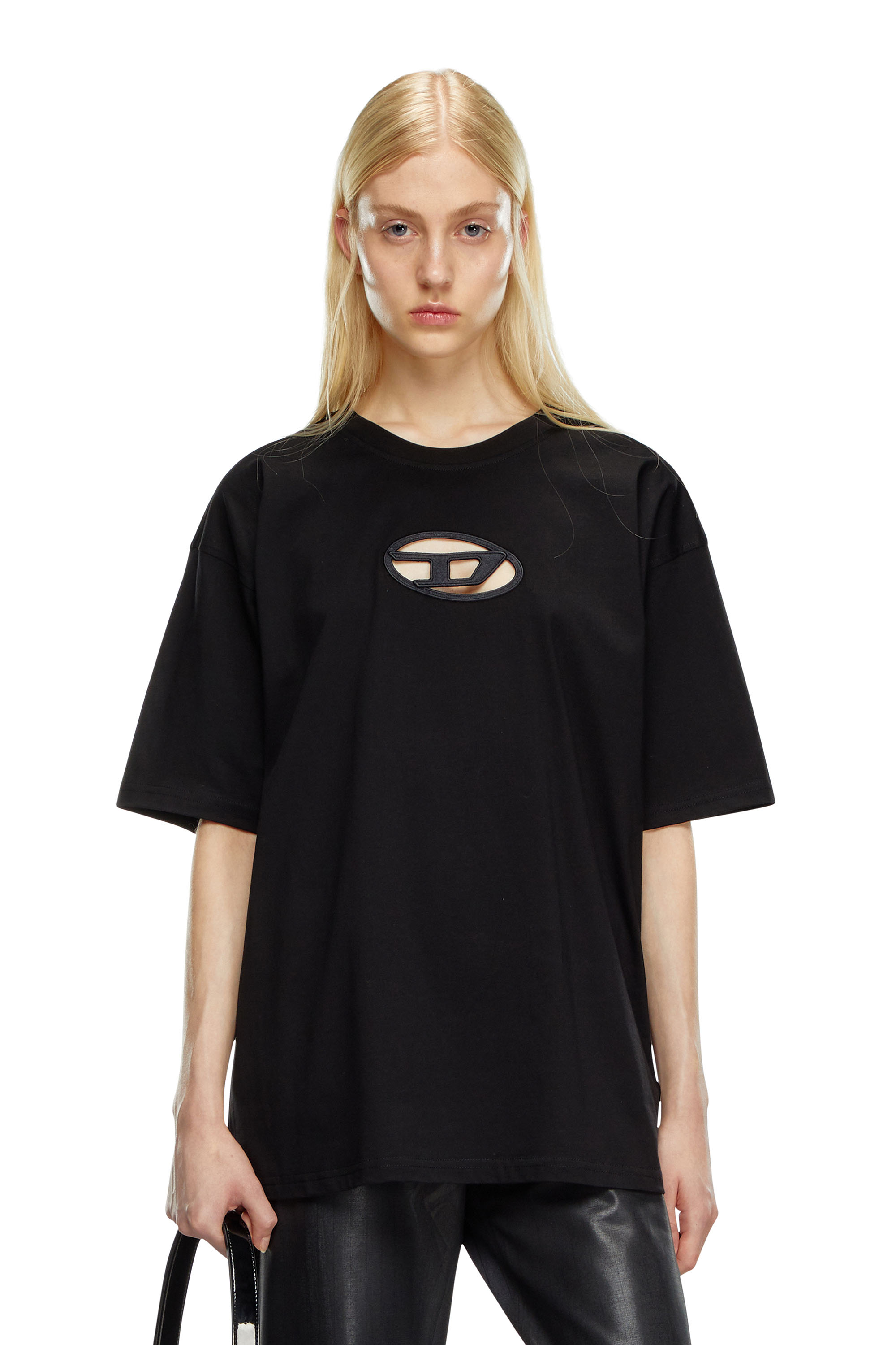 Diesel - T-BOXT-OD, Unisex T-shirt con ricamo Oval D in Nero - Image 4