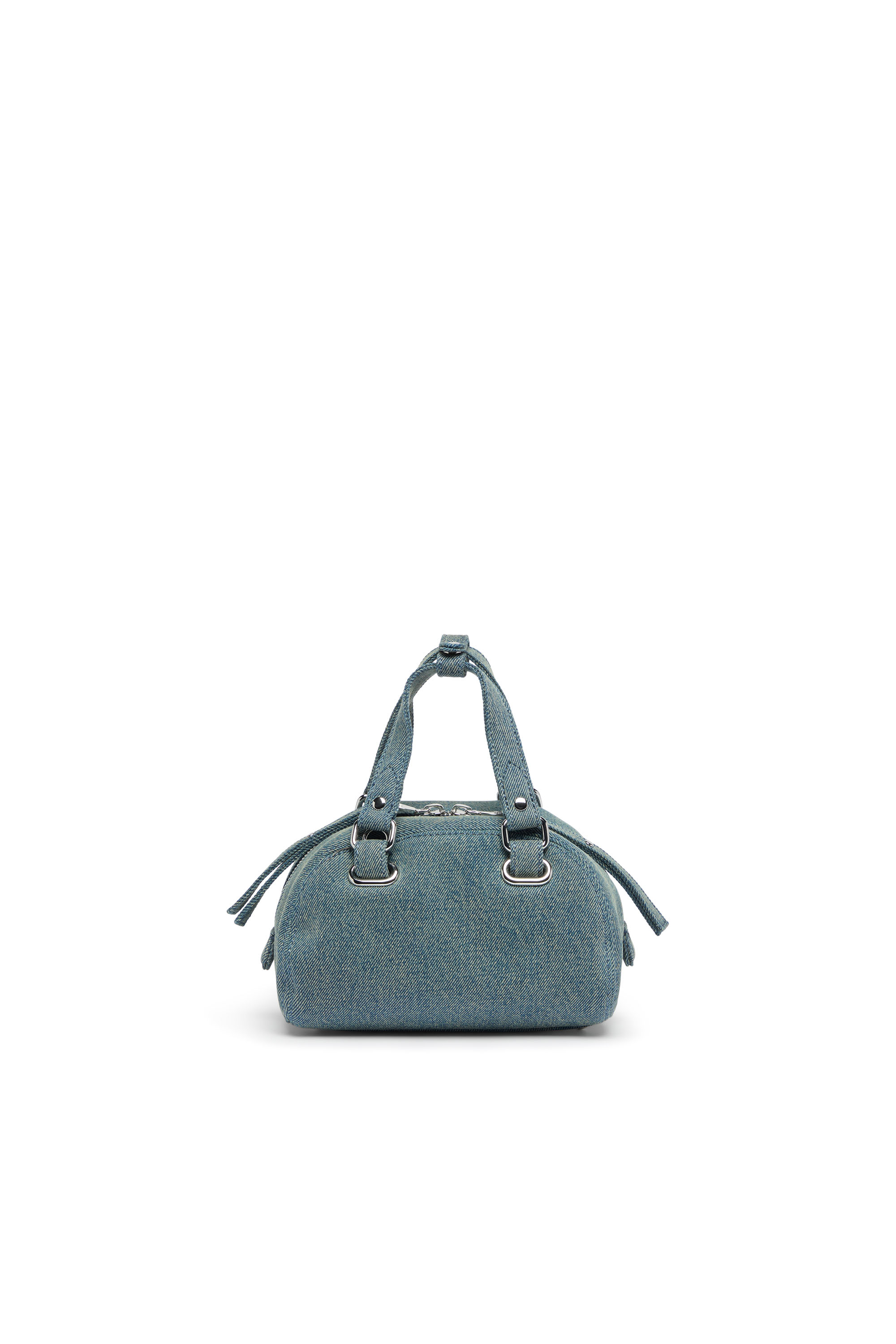 Diesel - 1DR DOME SOFT CROSSBODY, 1DR Dome-Borsa bowling piccola in denim con logo Oval D Unisex in Blu - 2