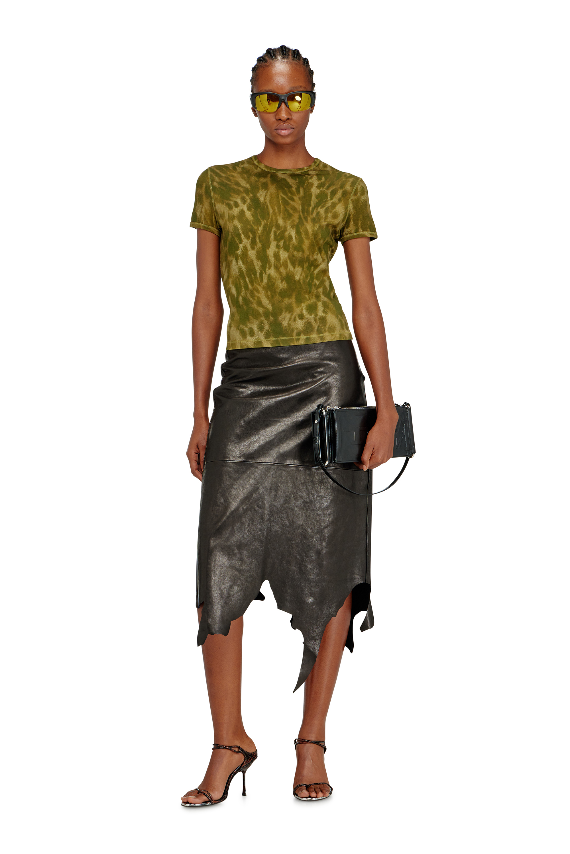 Diesel - FLAG-D SHOULDER BAG X, Flag-D-Sac bandouli&egrave;re modulaire avec logo emboss&eacute; Mixte in Noir - 1