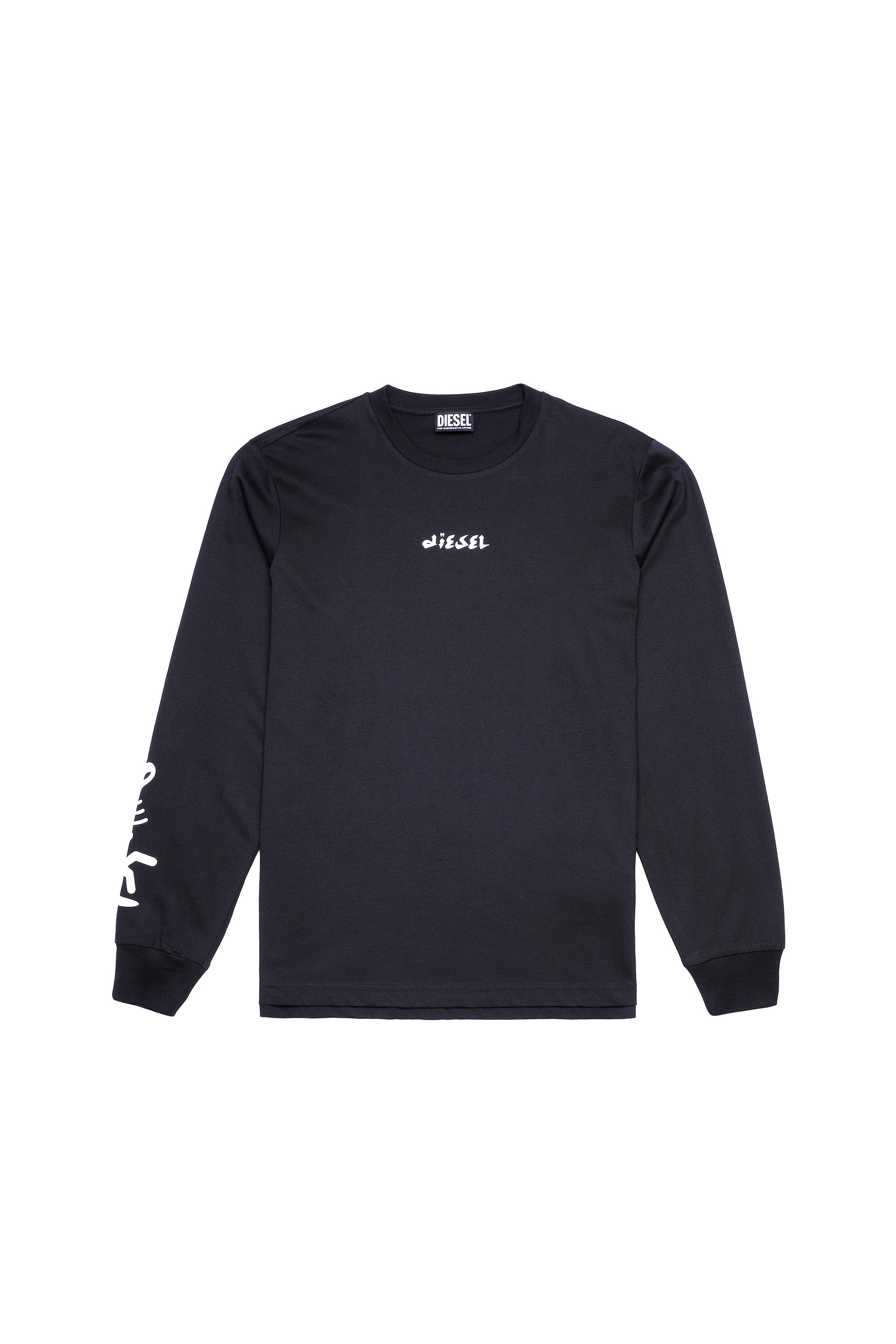 T-JUST-LS-SLITS-B53, Black - T-Shirts