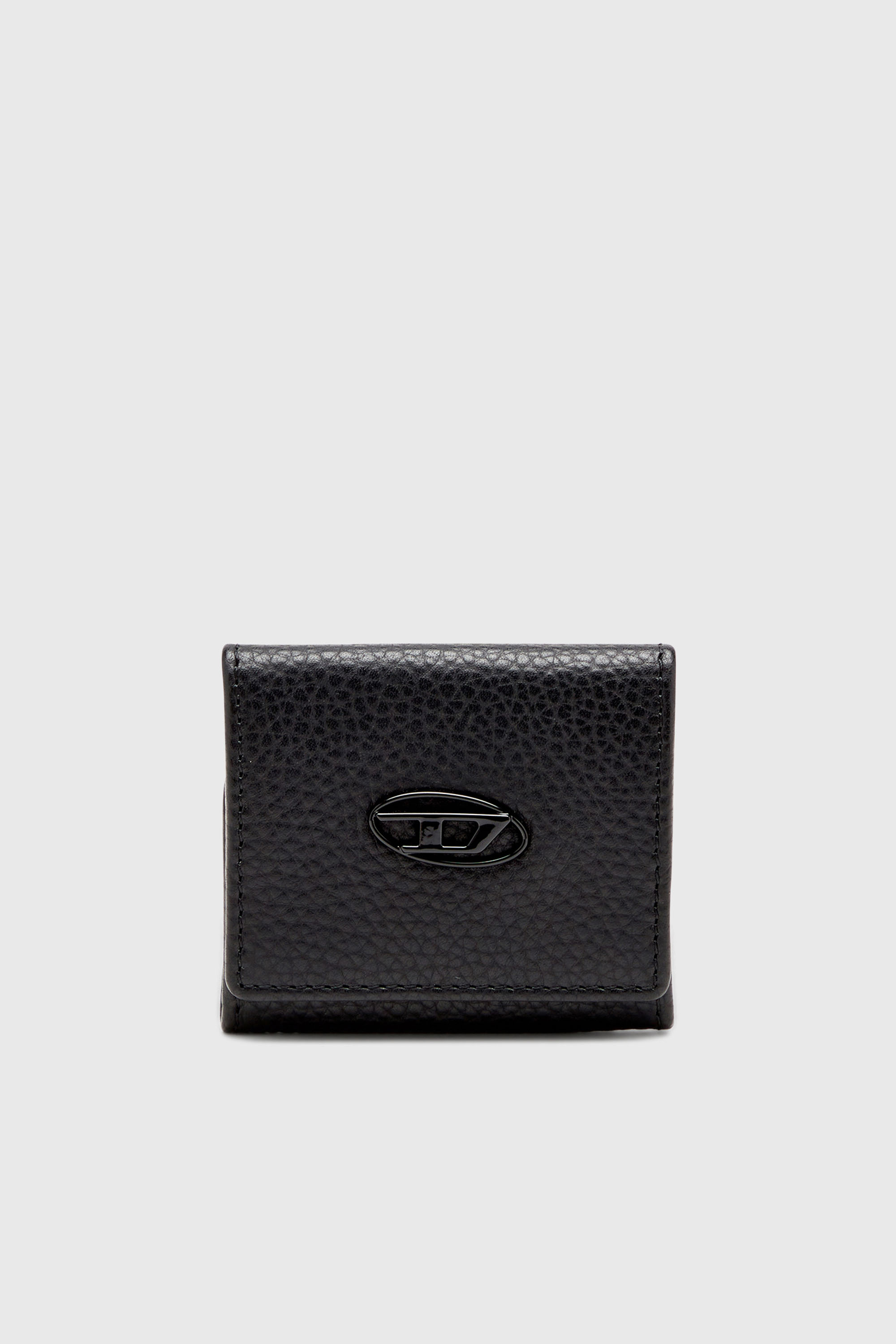 Diesel - HISSU EVO COIN CASE, Porte-monnaie en cuir grain&eacute; Homme in Noir - 1