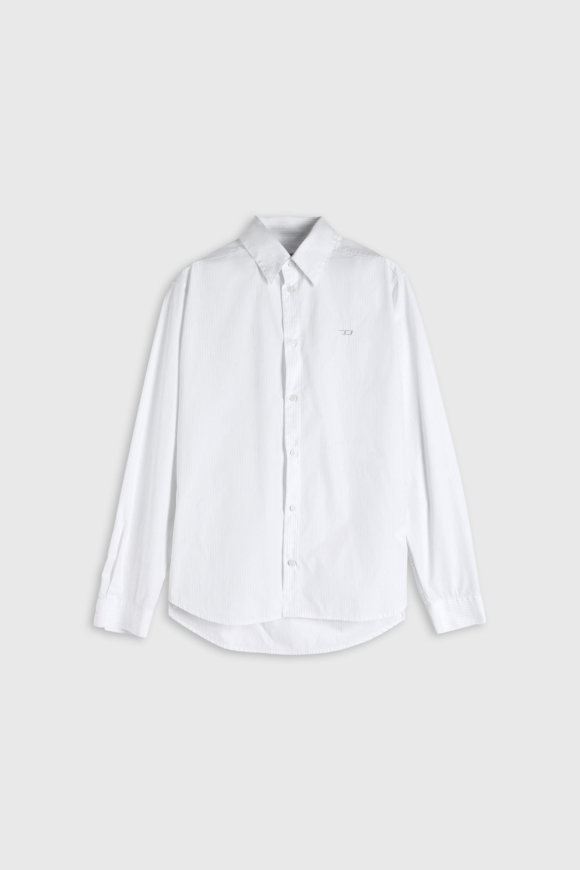 Diesel - S-SIMPLY-NA-DNAN, Chemise ray&eacute;e en coton avec broderie D Homme in Blanc - 2