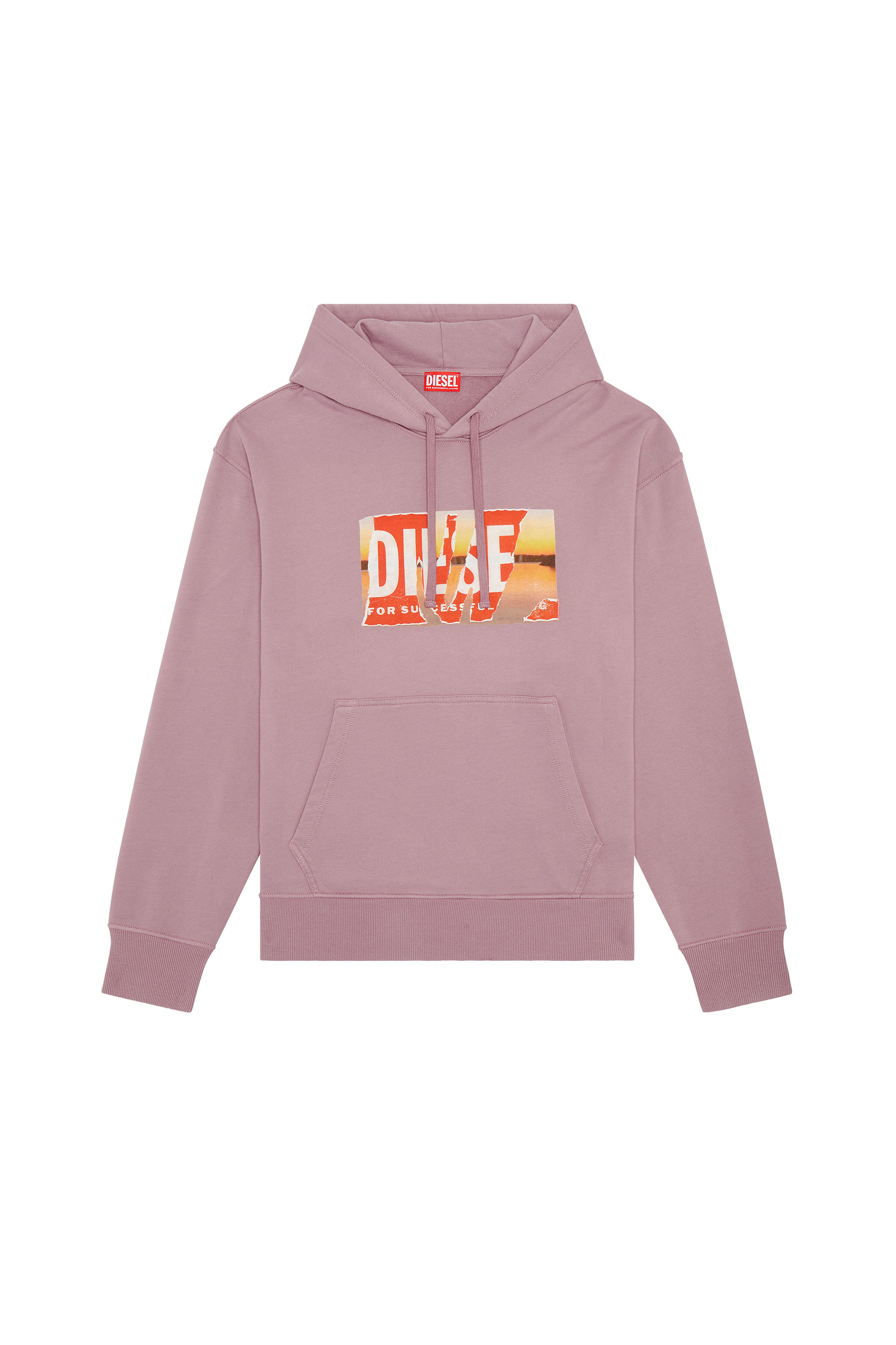 Diesel - S-MACS-HOOD-POFF-L1, Sweat-shirt à capuche oversize avec logo peel-off Homme in Violet - 2