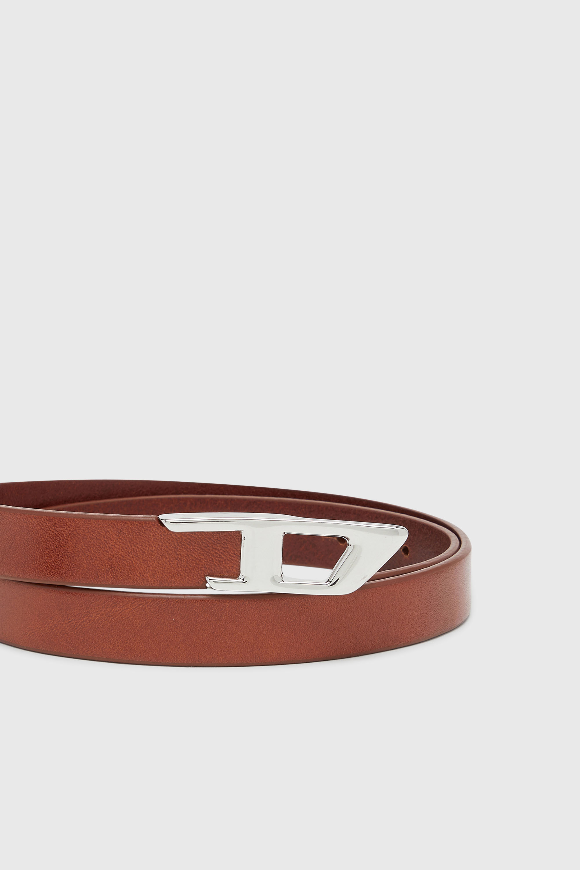 Diesel - B-D LOGO 2.0 20, Ceinture 2 cm en cuir avec boucle m&eacute;tallique D Femme in Marron - 3