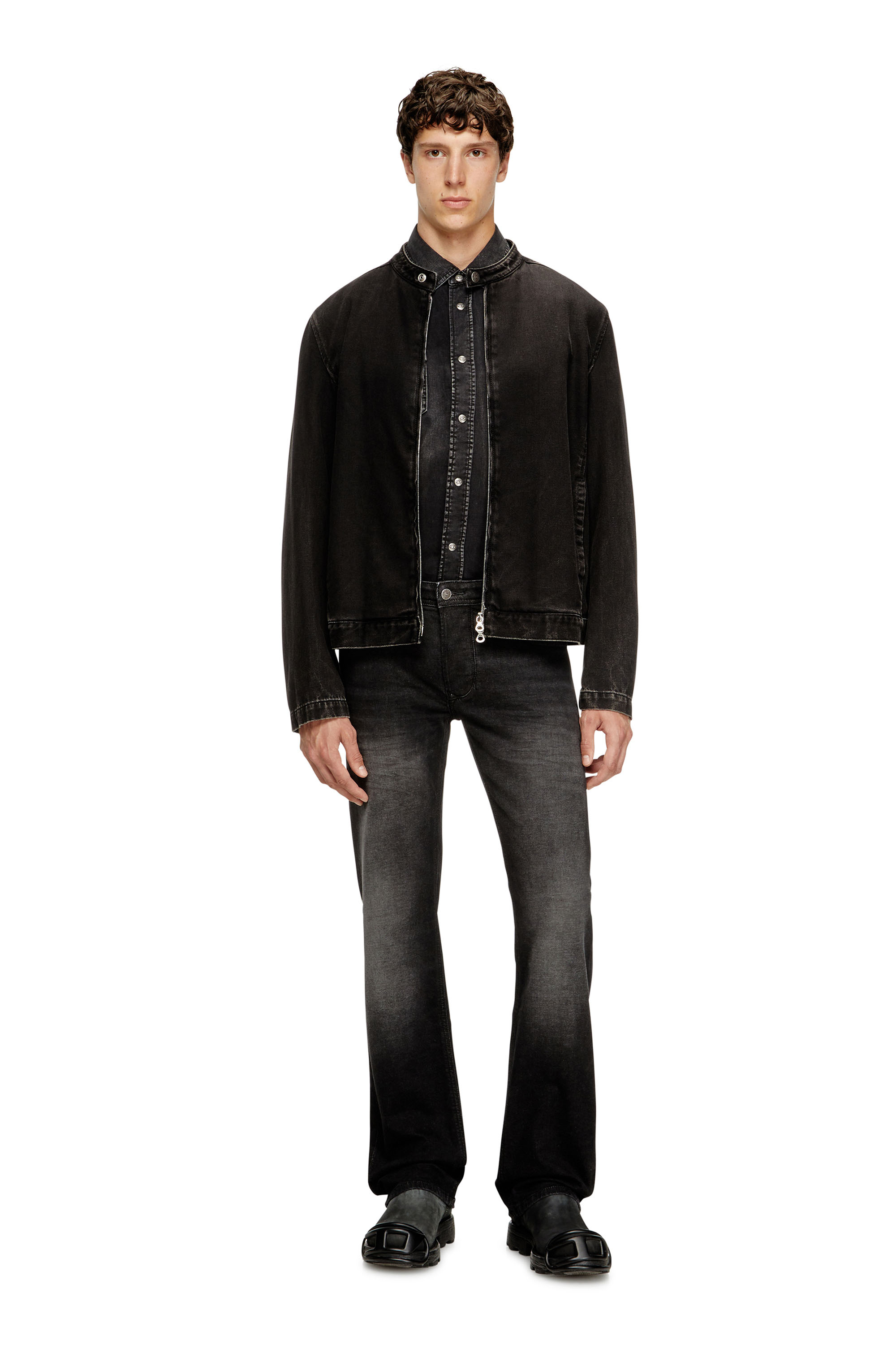 Diesel - Regular Jeans 1985 Larkee 0DBDT Uomo, Nero/Grigio scuro - Image 2