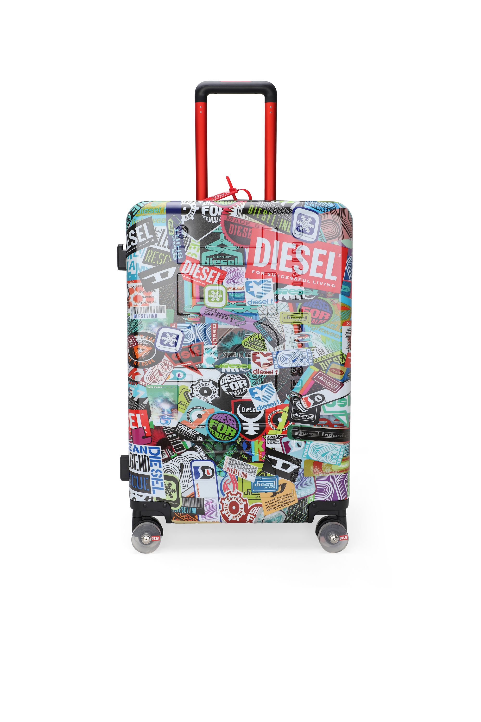 Diesel - DIESEL PC PRINTED TROLLEY-STICKERS- DSL0, Valise taille M style autocollants Mixte in Polychrome - 1