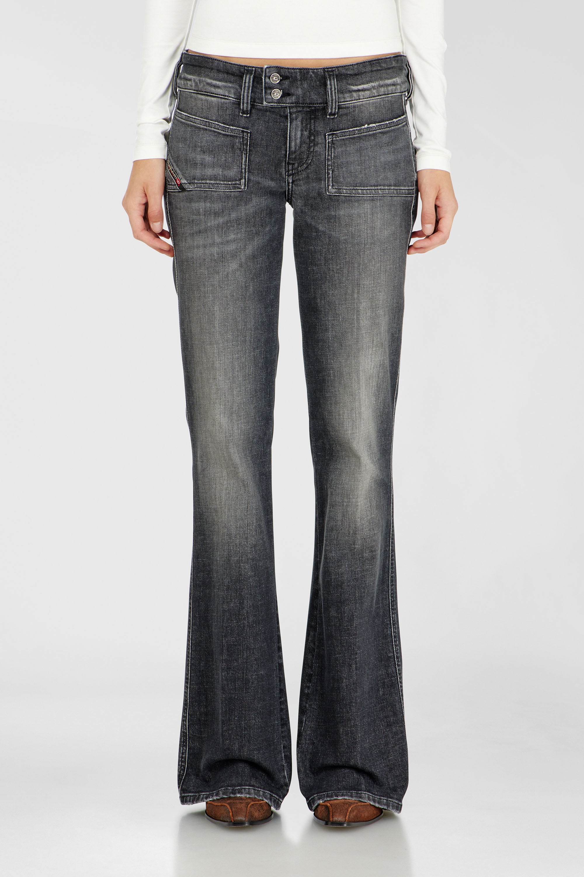 Diesel - Bootcut Jeans D-Hush 0CIAU Femme, Noir/Gris fonc&eacute; - Image 1
