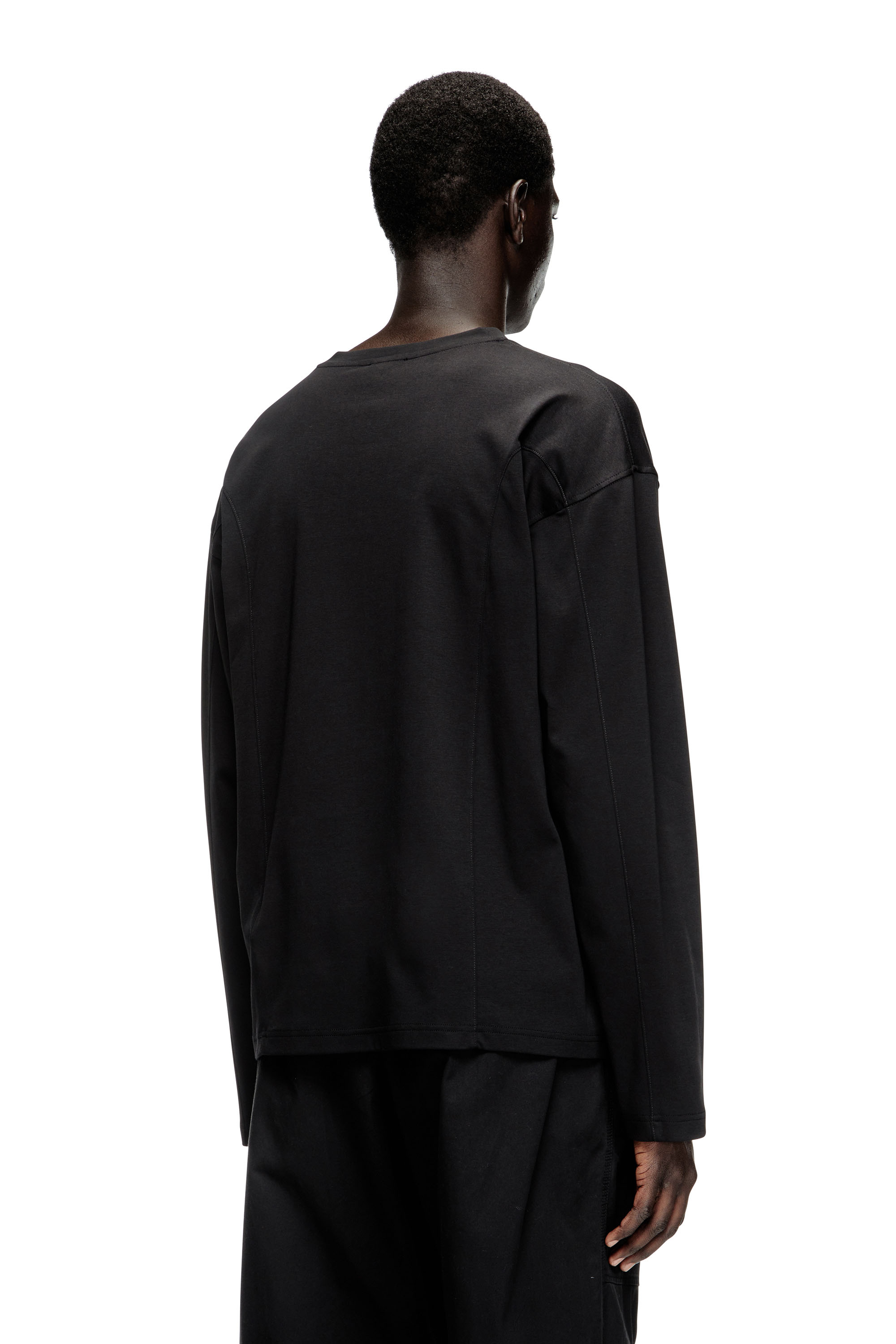 Diesel - T-BOXT-LS-INT, T-shirt a manica lunga con pannelli Uomo in Nero - 4