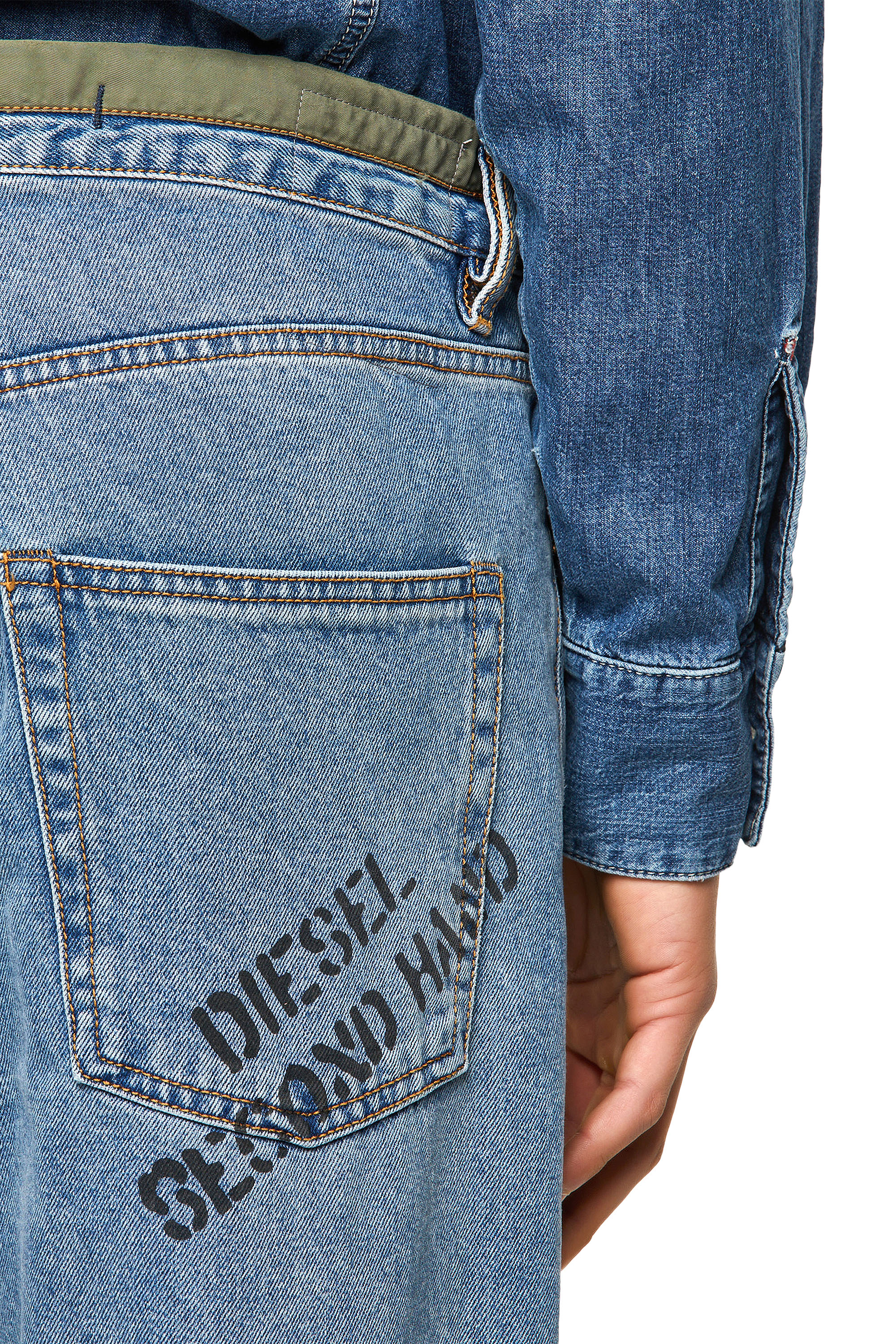 Diesel - DxD-P2 0CBBI Straight Jeans, Bleu Clair - Image 3