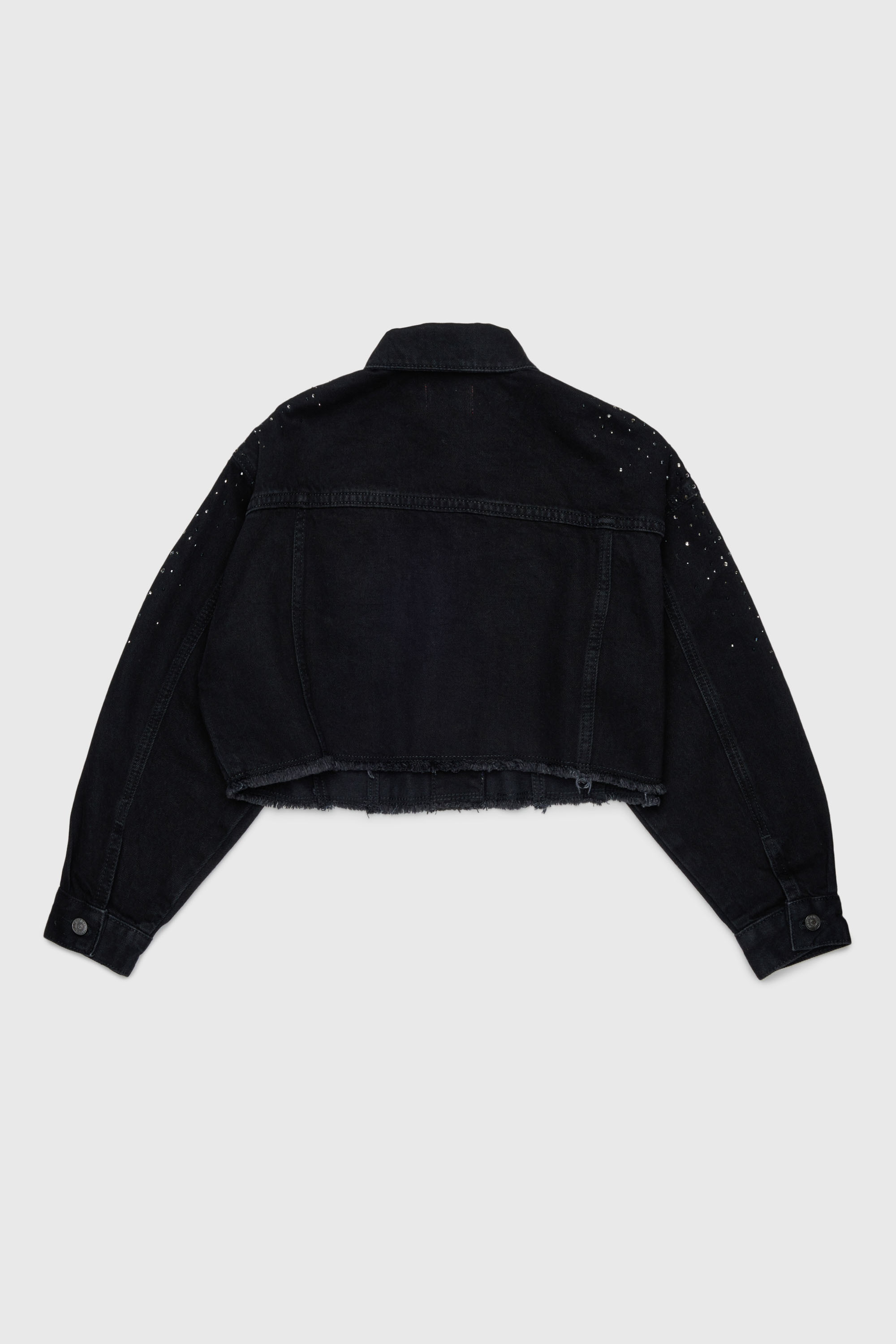 Diesel - JILBY, Damen Cropped verzierte Truckerjacke in Schwarz/Dunkelgrau - 2