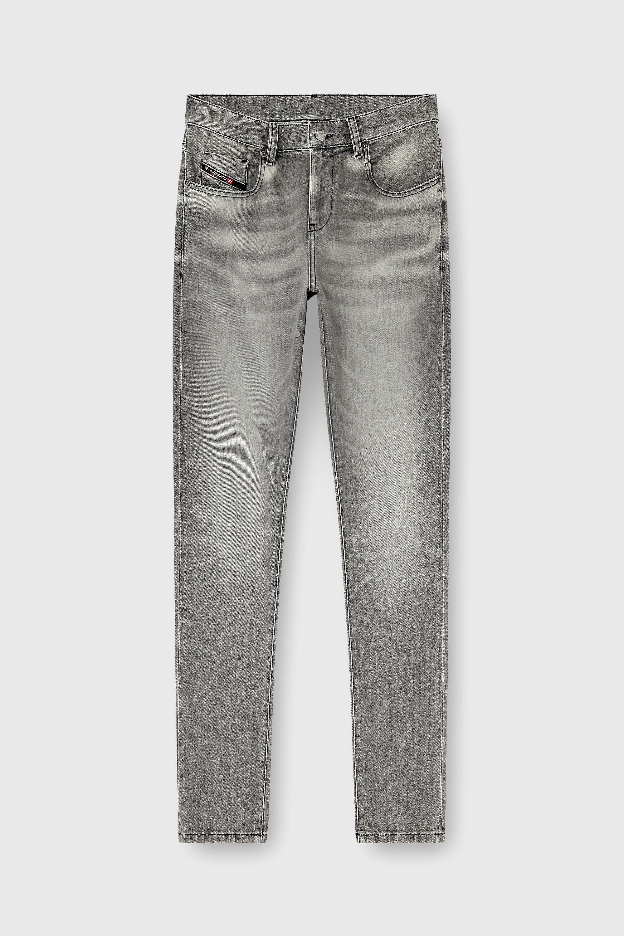 Diesel - Slim Jeans 2019 D-Strukt 0KBBL Uomo, Grigio Chiaro - Image 2