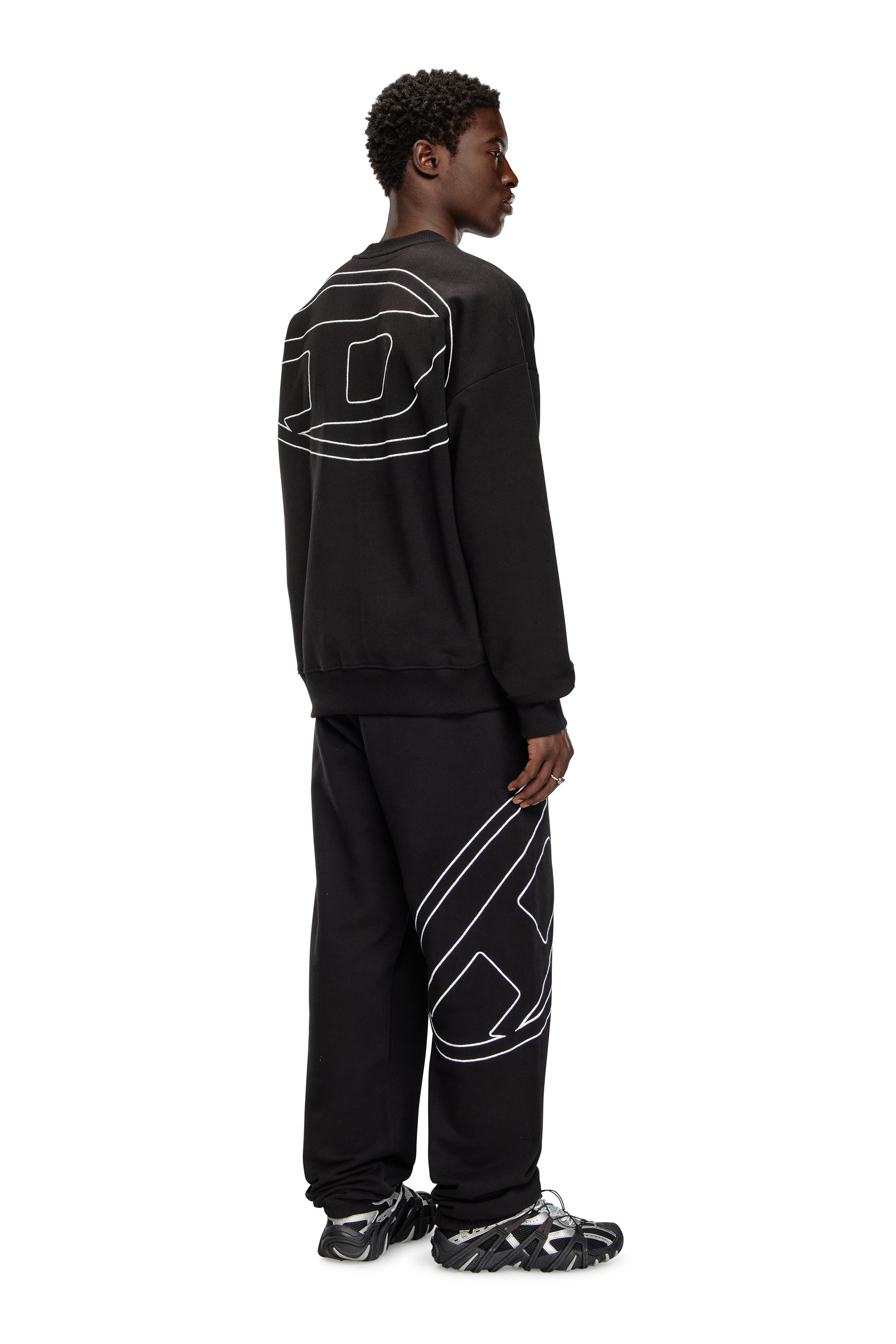 Diesel - S-ROB-MEGOVAL-D, Man Sweatshirt with logo embroidery in Black - Image 2