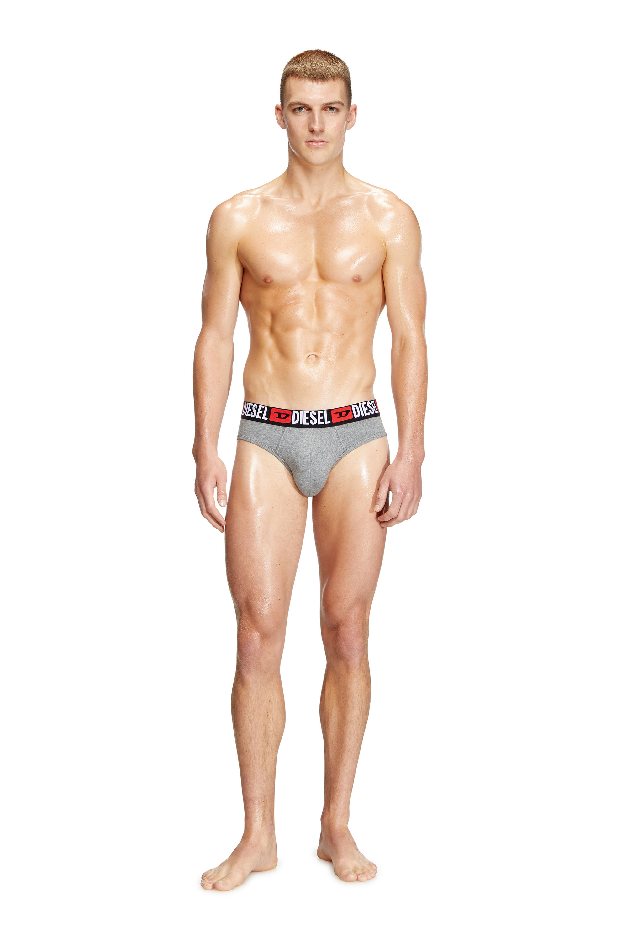 Diesel - UMBR-ANDRETHREEPACK, Herren Einfarbige Briefs im Dreierpack in Weiss/Schwarz - 4