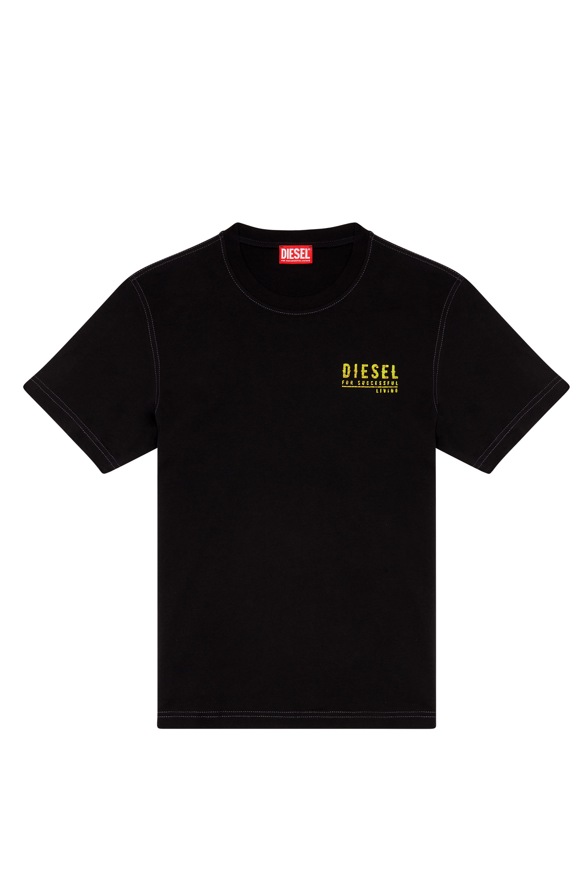 Diesel - T-DIEGOR-K72, Man T-shirt with mottled logo print in Black - Image 3