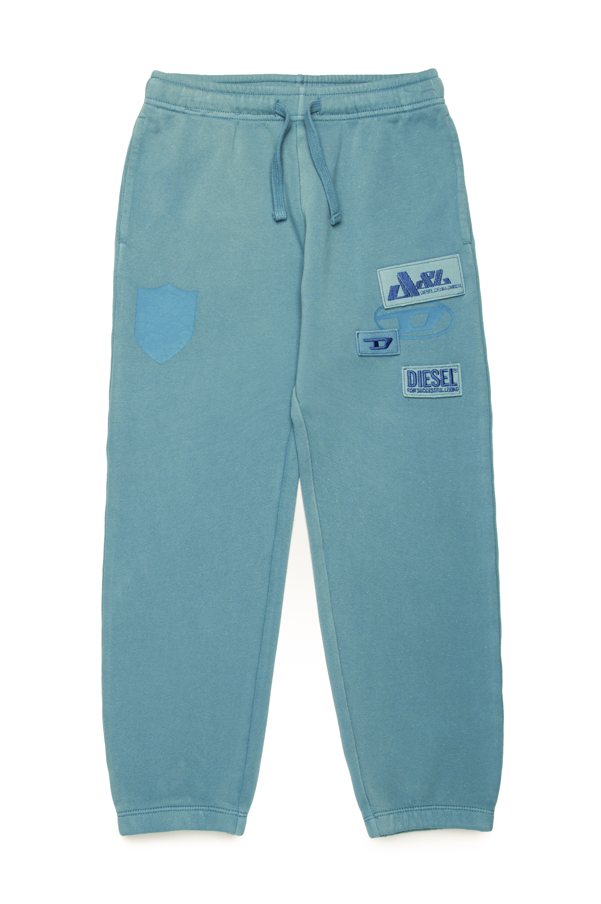 Diesel - PMACCY, Man Track pants in sun-faded jersey in Blue - Image 1