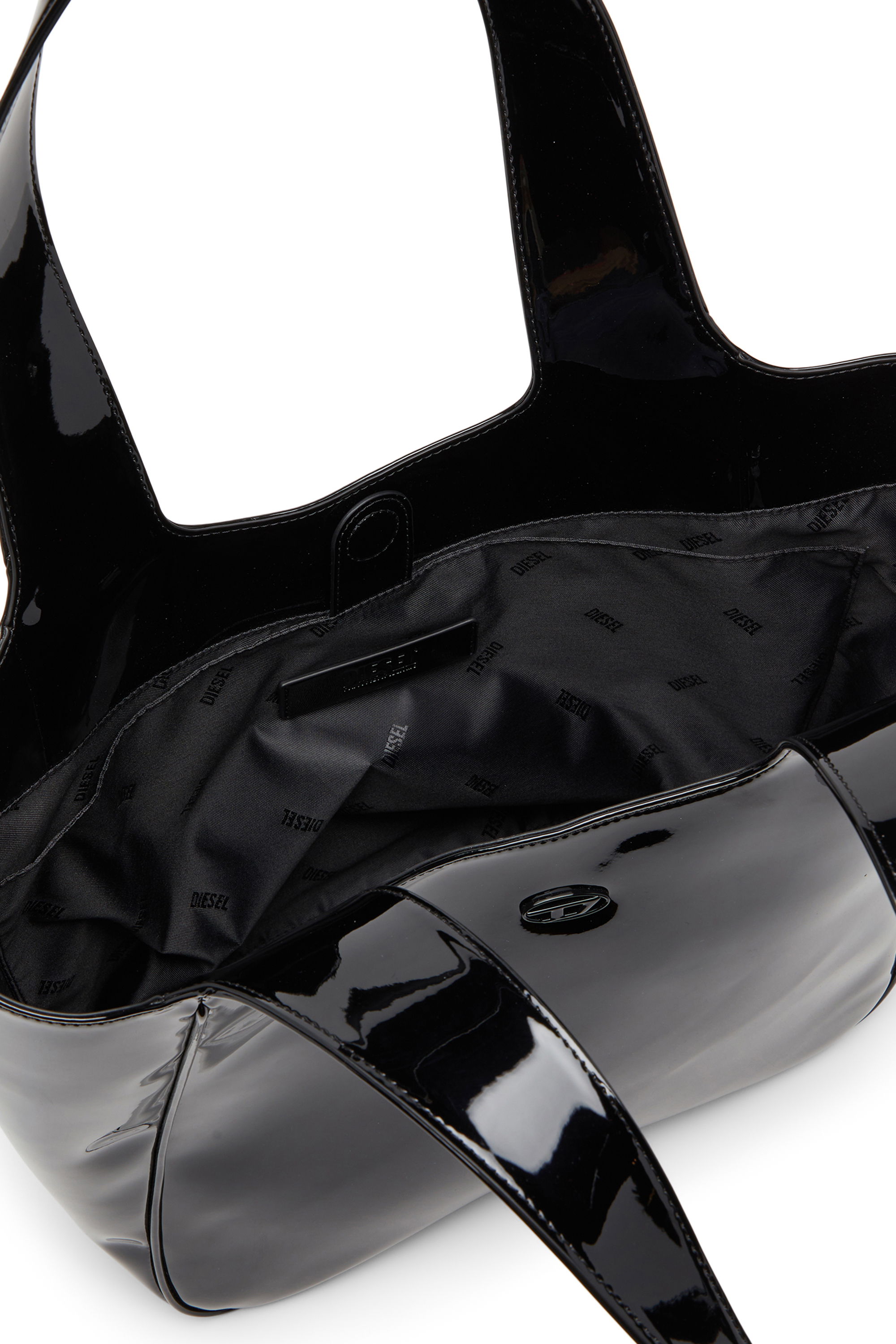 Diesel - PLAY SHOPPER EW, Play-Borsa tote in PU lucido Donna in Nero - 3