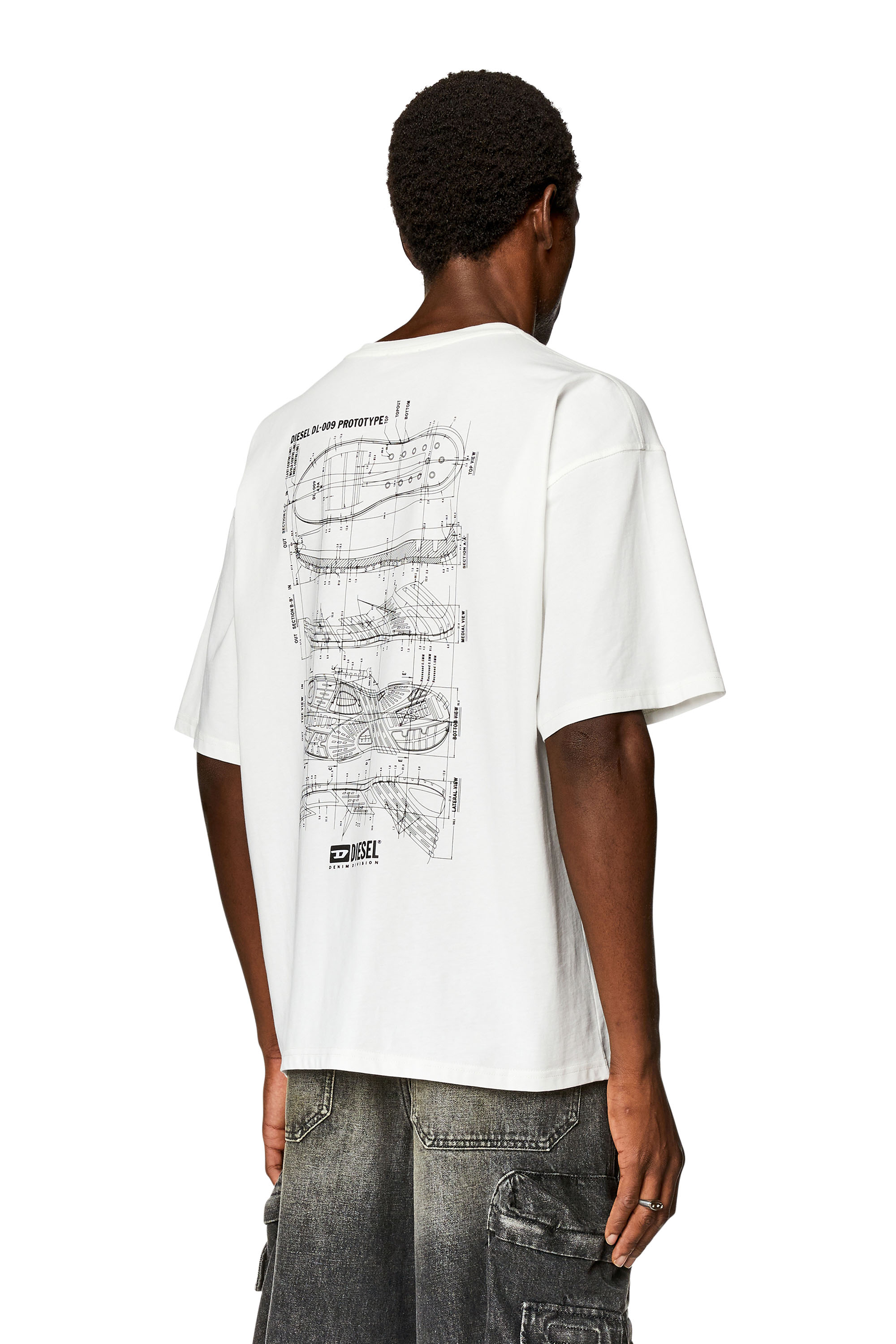 Diesel - T-BOXT-N2, Herren T-Shirt mit Prototype Sneaker-Print in Weiss - Image 3
