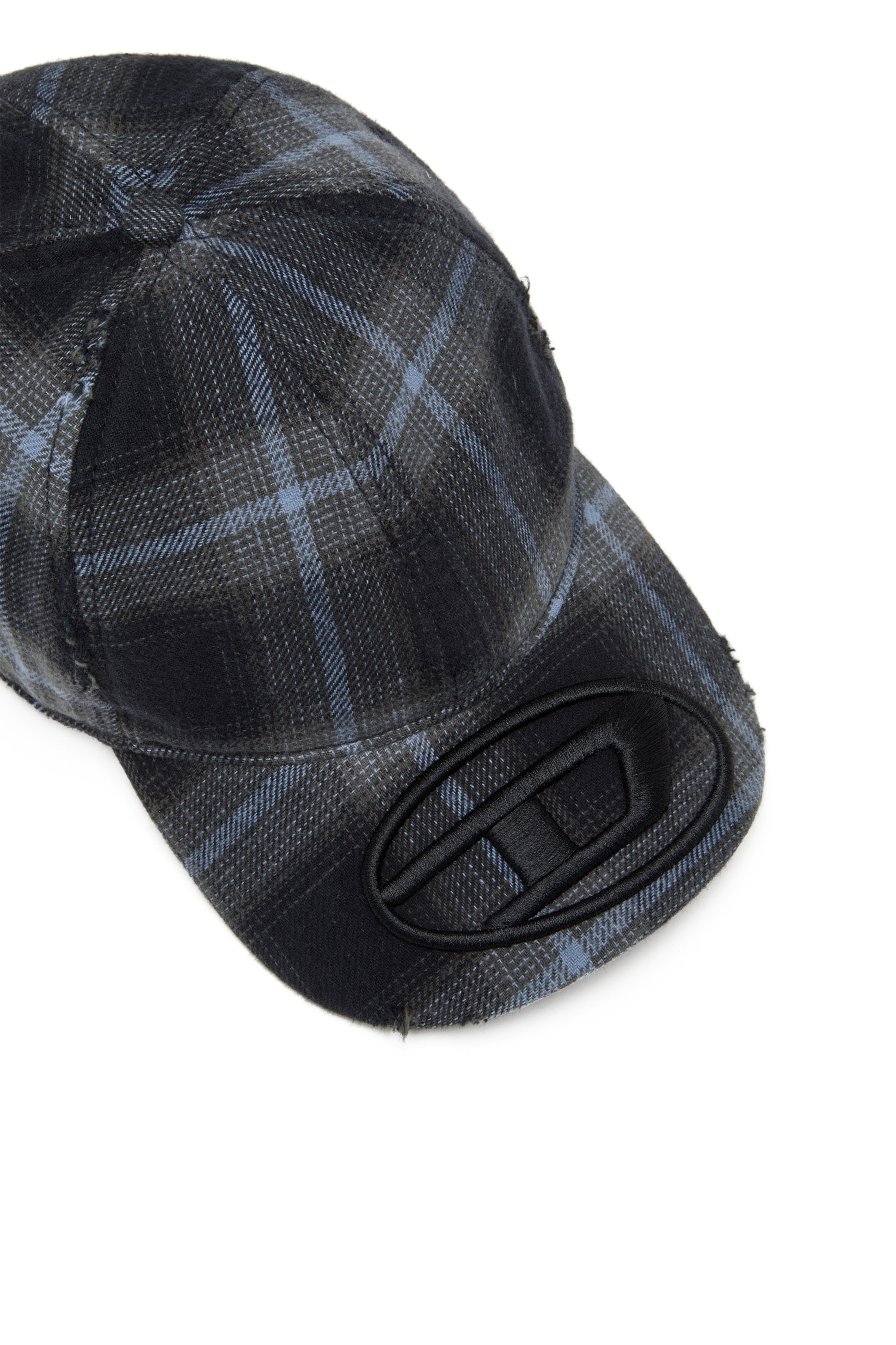 Diesel - C-HARLES, Herren Basecap aus Karo-Baumwolle in Schwarz/Blau - 3