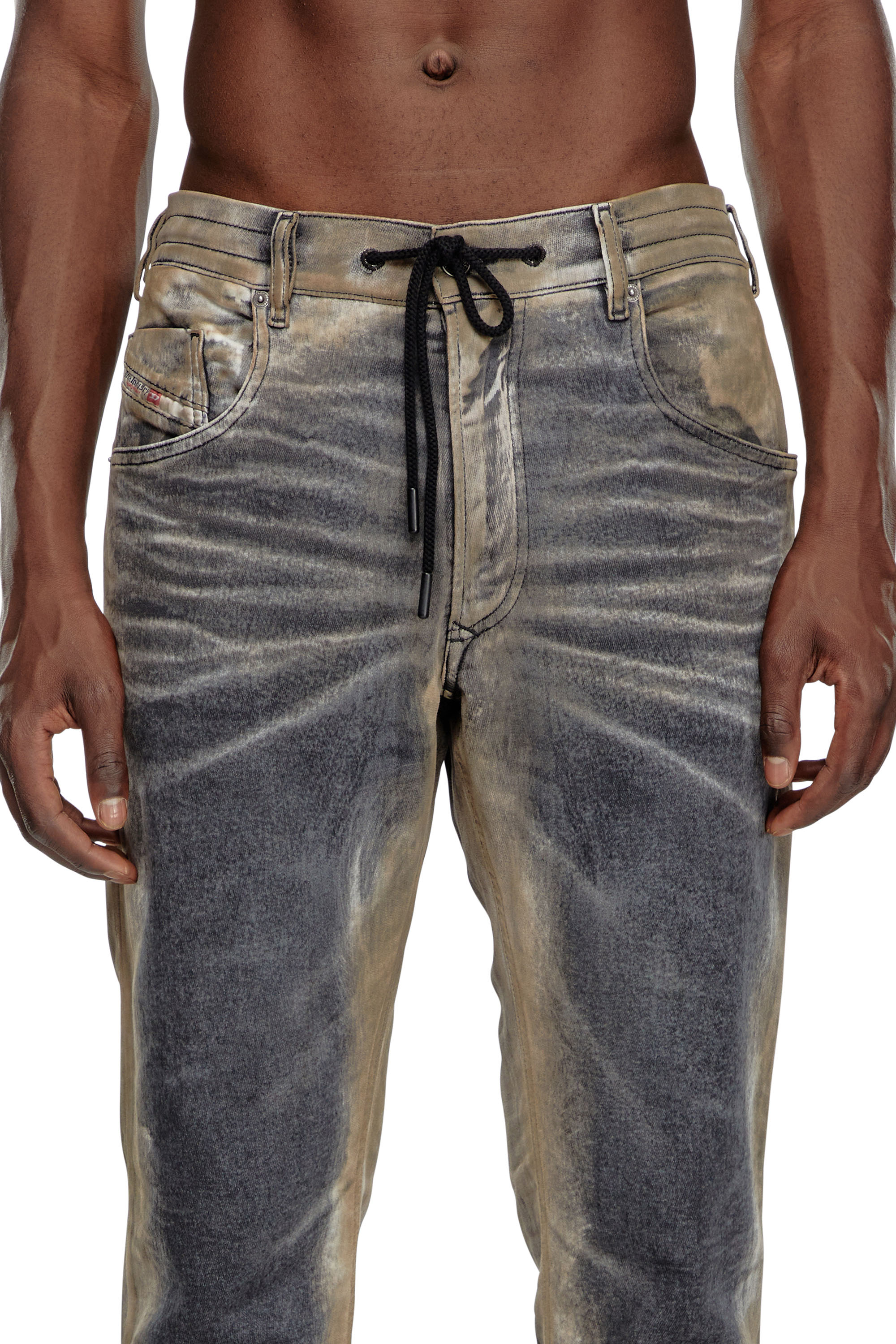 Diesel - Regular 2030 D-Krooley Joggjeans® 068NP Uomo, Nero/Grigio scuro - Image 3