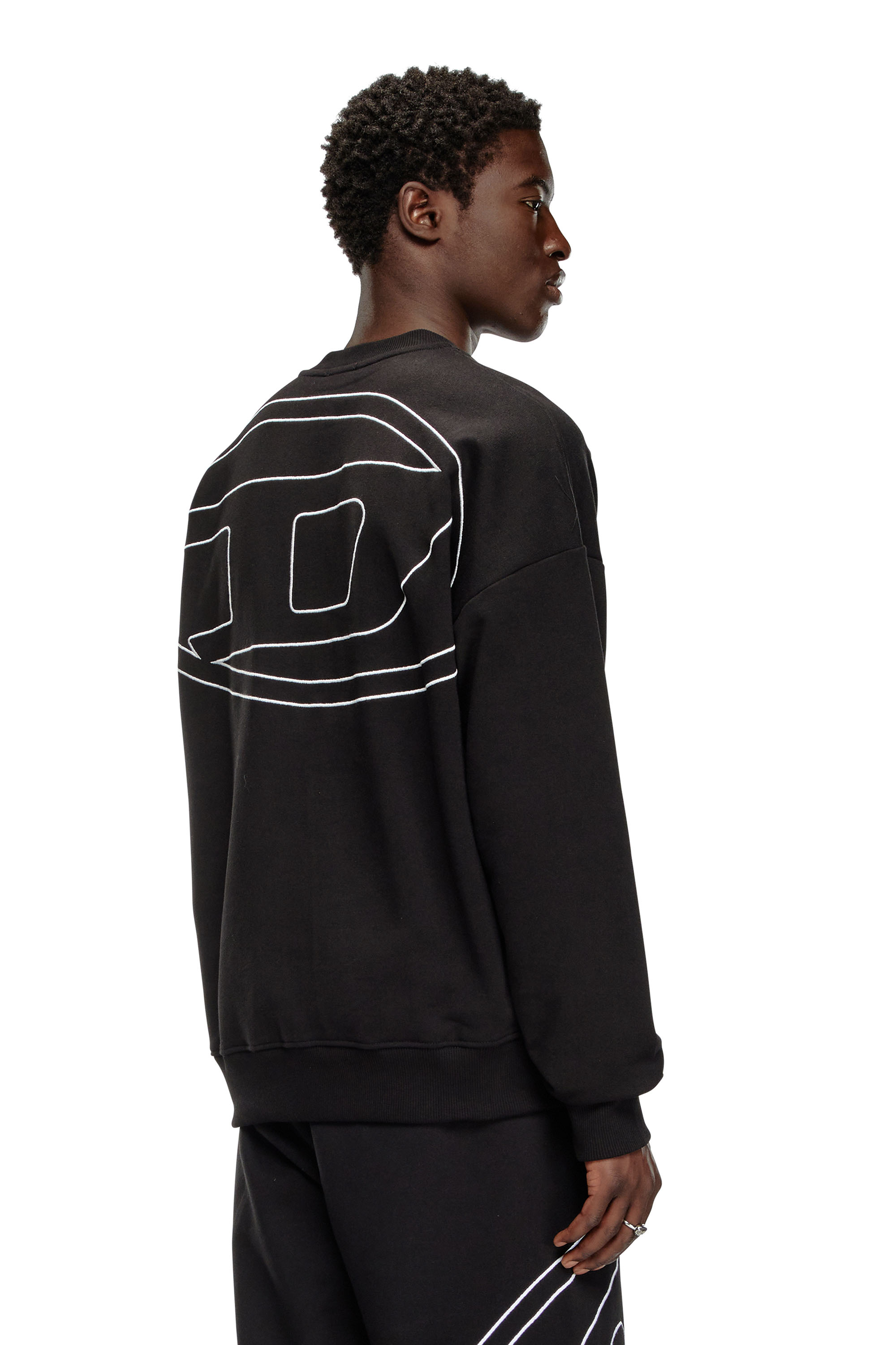 Diesel - S-ROB-MEGOVAL-D, Man Sweatshirt with logo embroidery in Black - Image 1