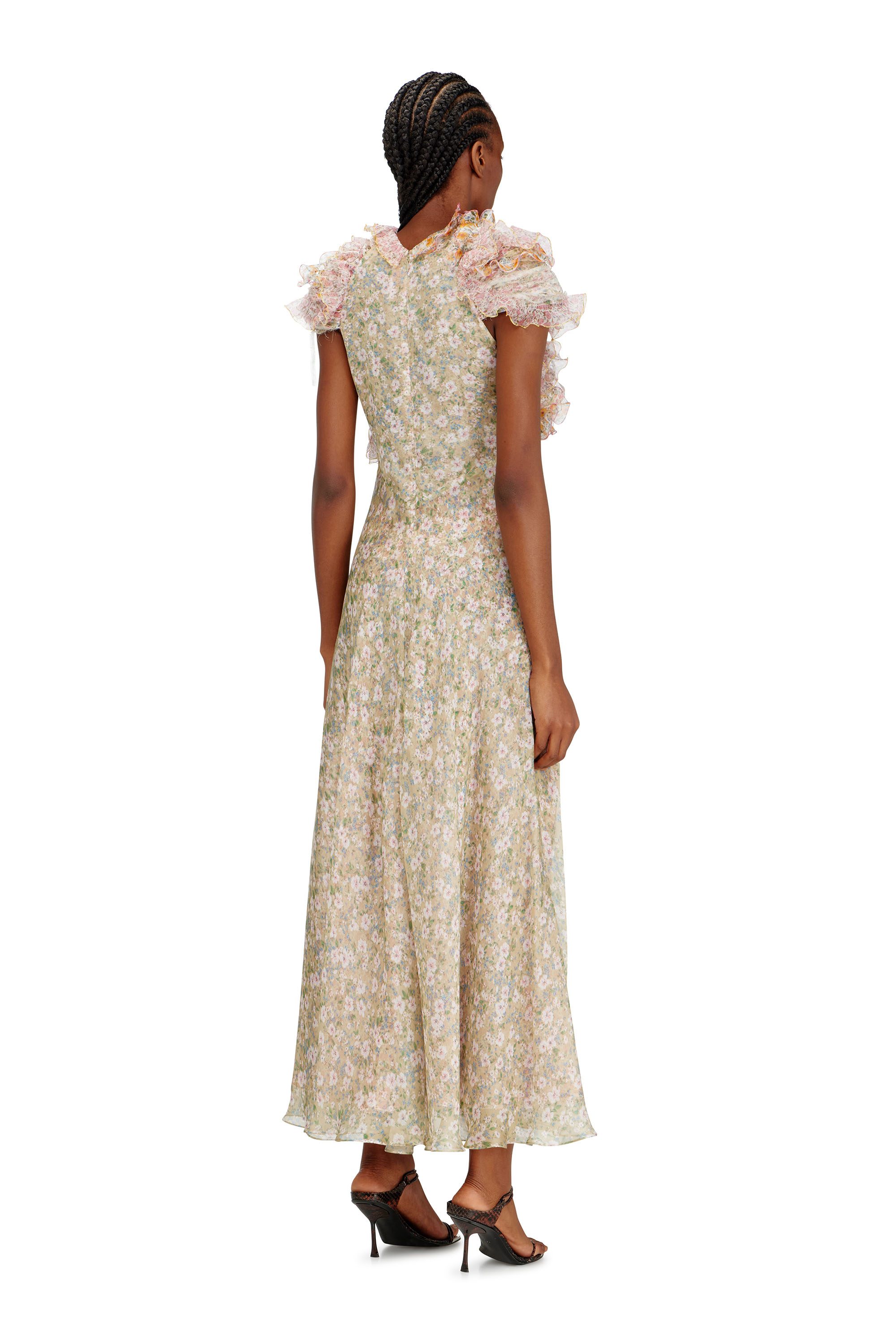 Diesel - D-FIBY, Robe en soie &agrave; imprim&eacute; fleuri Femme in Polychrome - 4