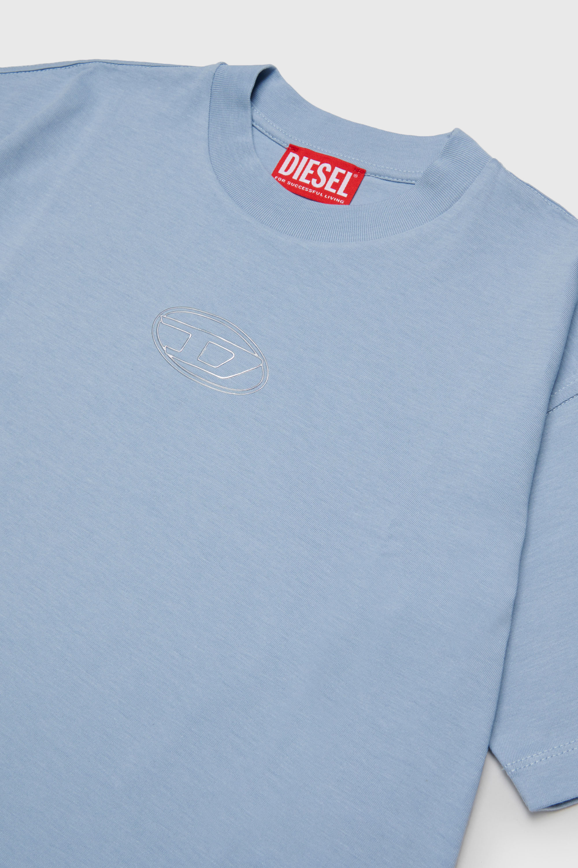 Diesel - TLIXIN, T-shirt cropped avec logo Oval D Femme in Bleu - 3