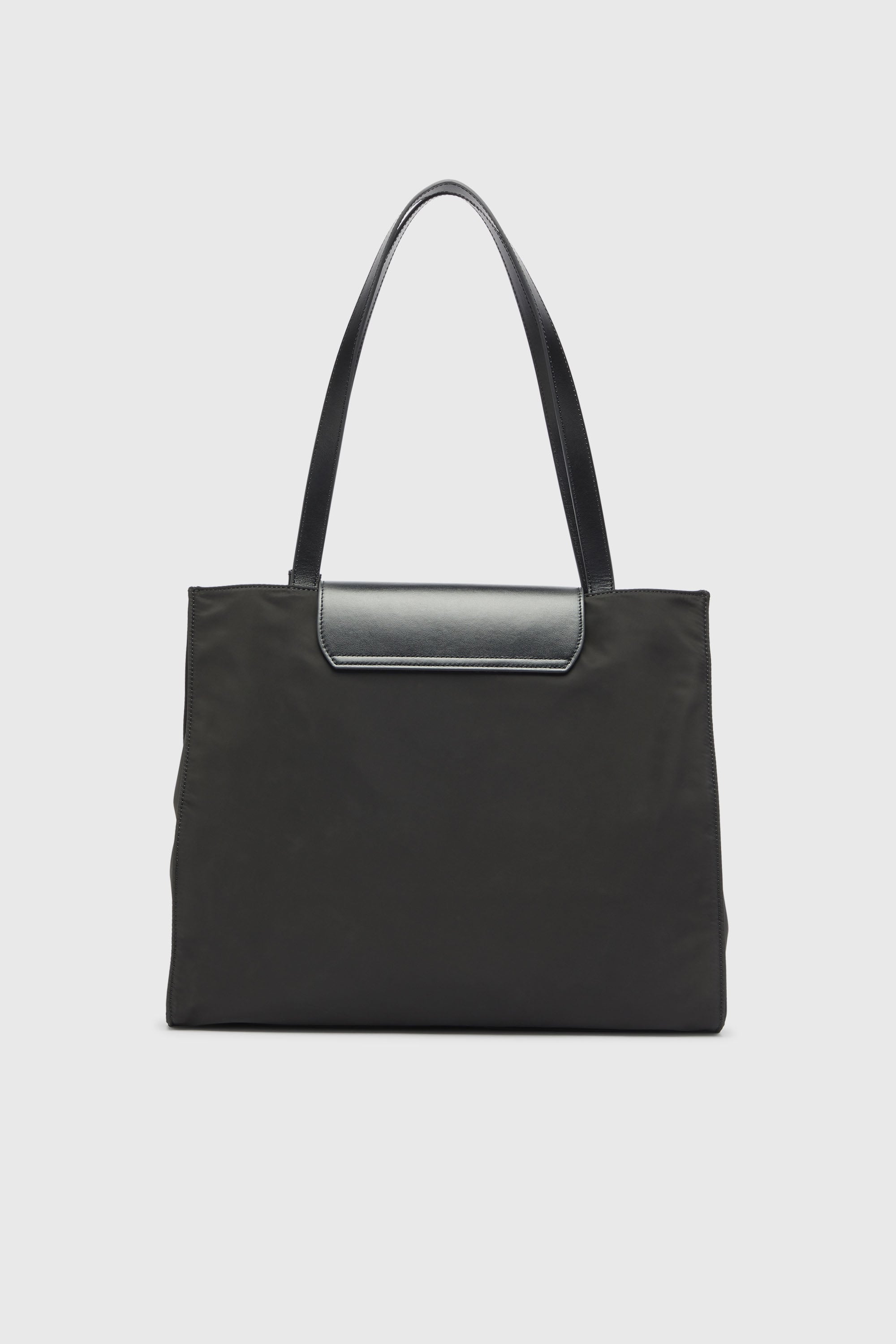 Diesel - 1DR TOTE E/W, 1DR - Sac shopping en nylon avec rabat en cuir Mixte in Noir - 2