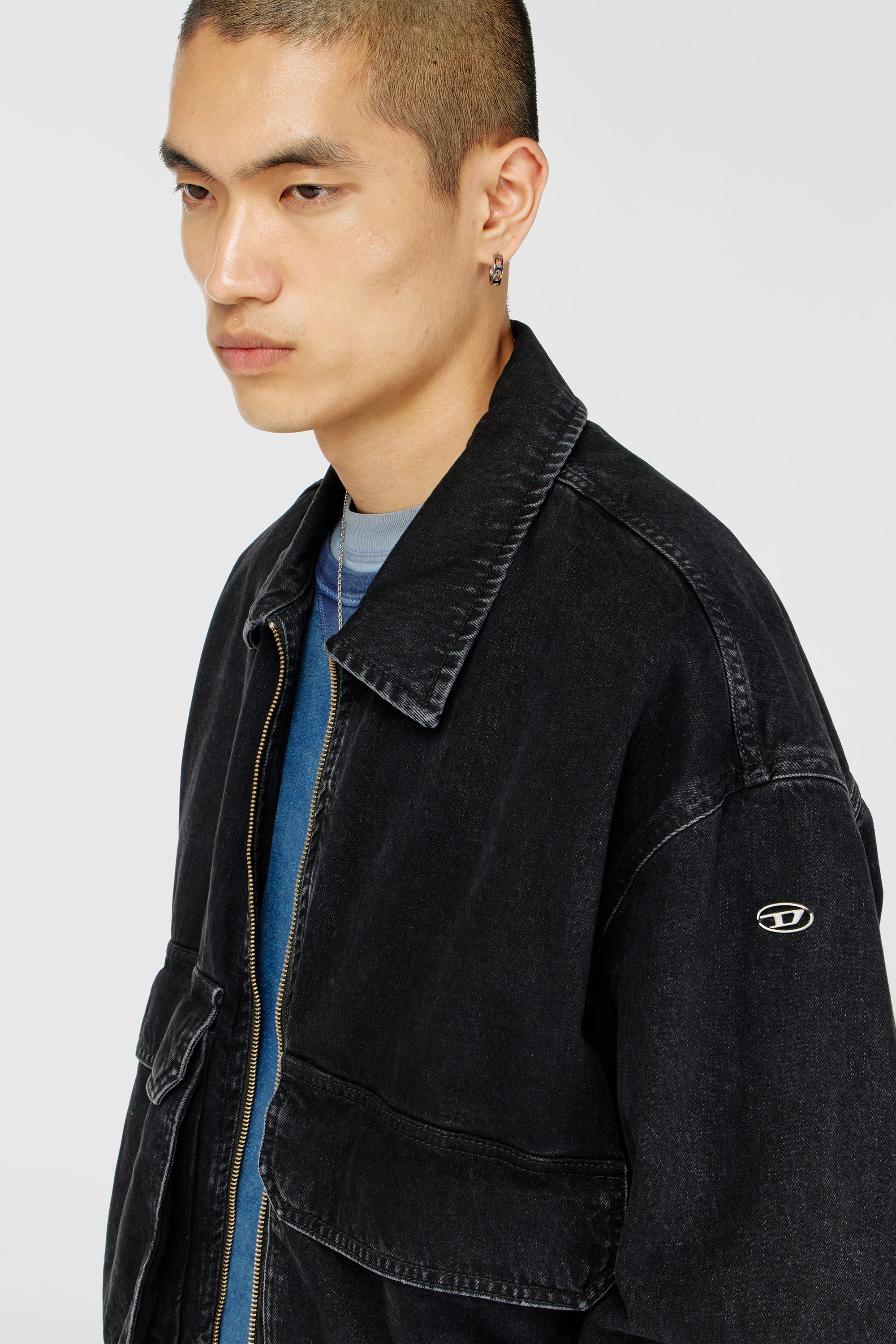 Diesel - D-KURZ, Veste en denim Mixte in Noir - 5