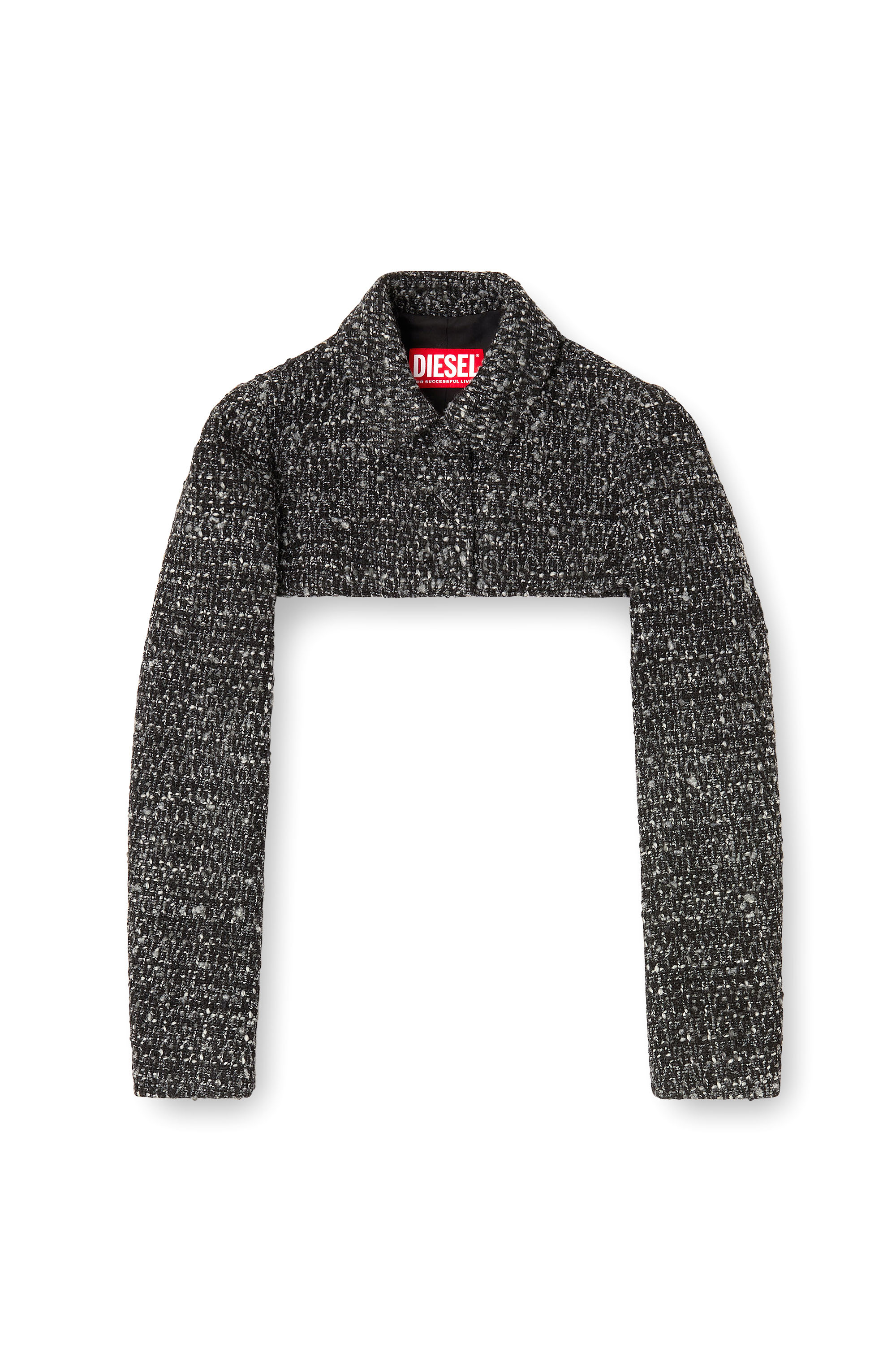 Diesel - G-ANNE, Damen Bouclé-Jacke mit ultra-verkürztem Saum in Schwarz - 3