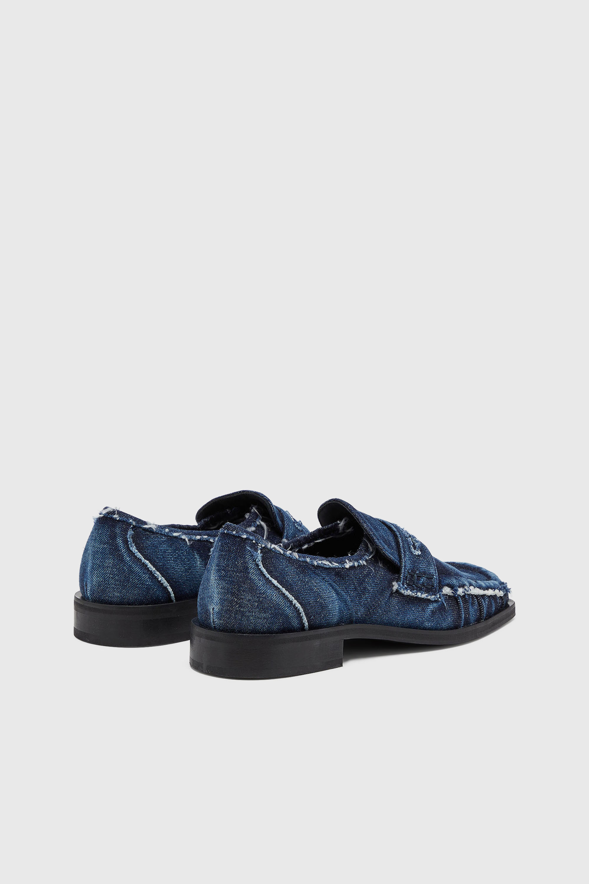 Diesel - D-AMBER LOAFER, Herren D-Amber - Penny Loafer aus ausgefranstem Denim in Blau - 3