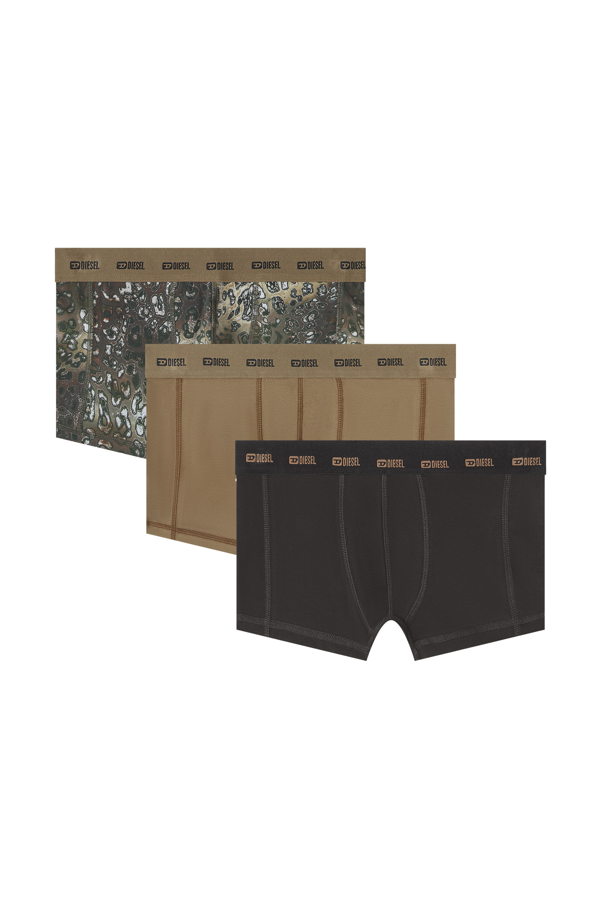 Diesel - DAMIEN-UTLT-3PACK, Lot de trois boxers en coton stretch Homme in Polychrome - 1
