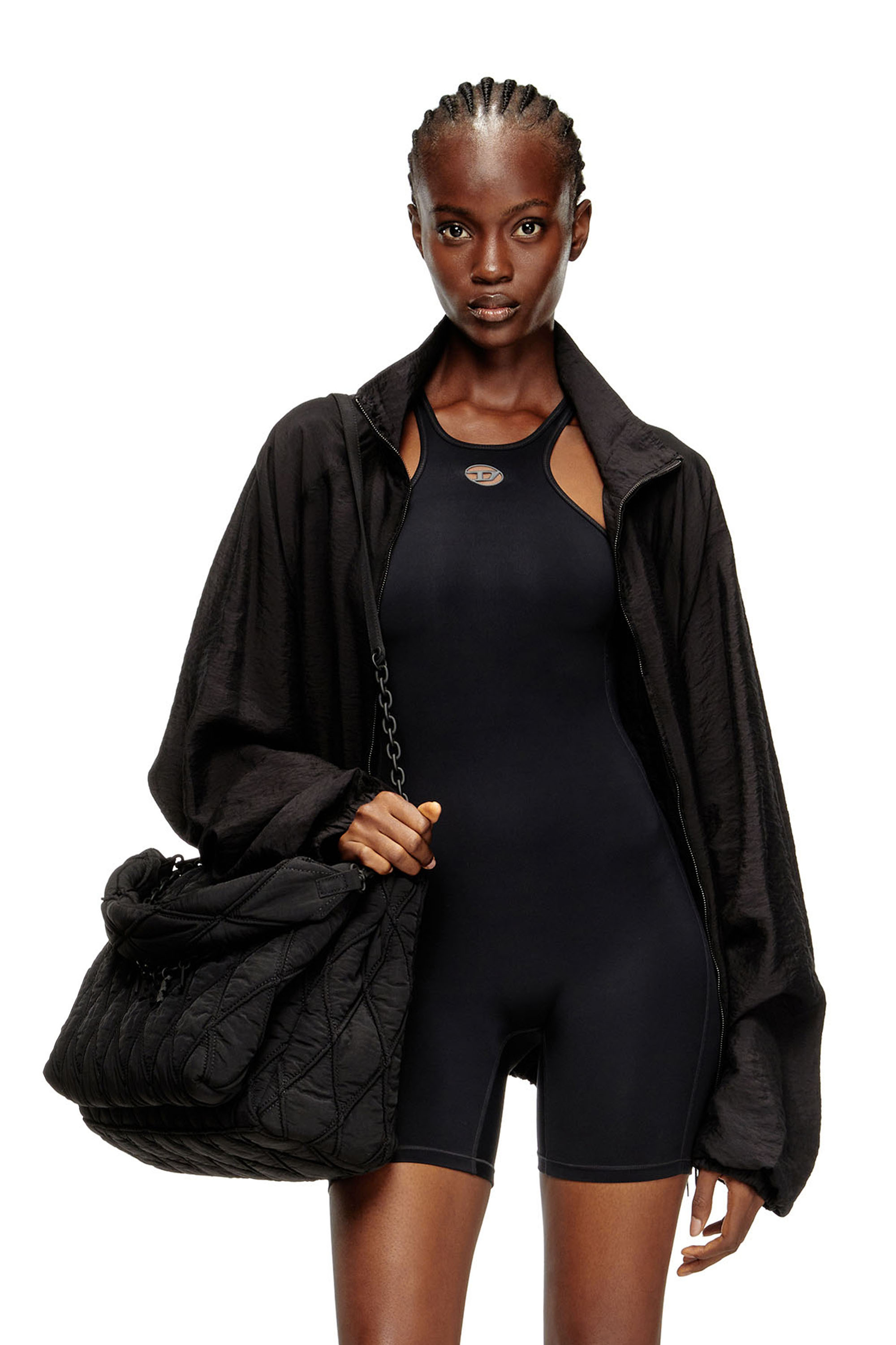 Diesel - NYDIA-UTLT, Playsuit con racer-back Donna in Nero - 4