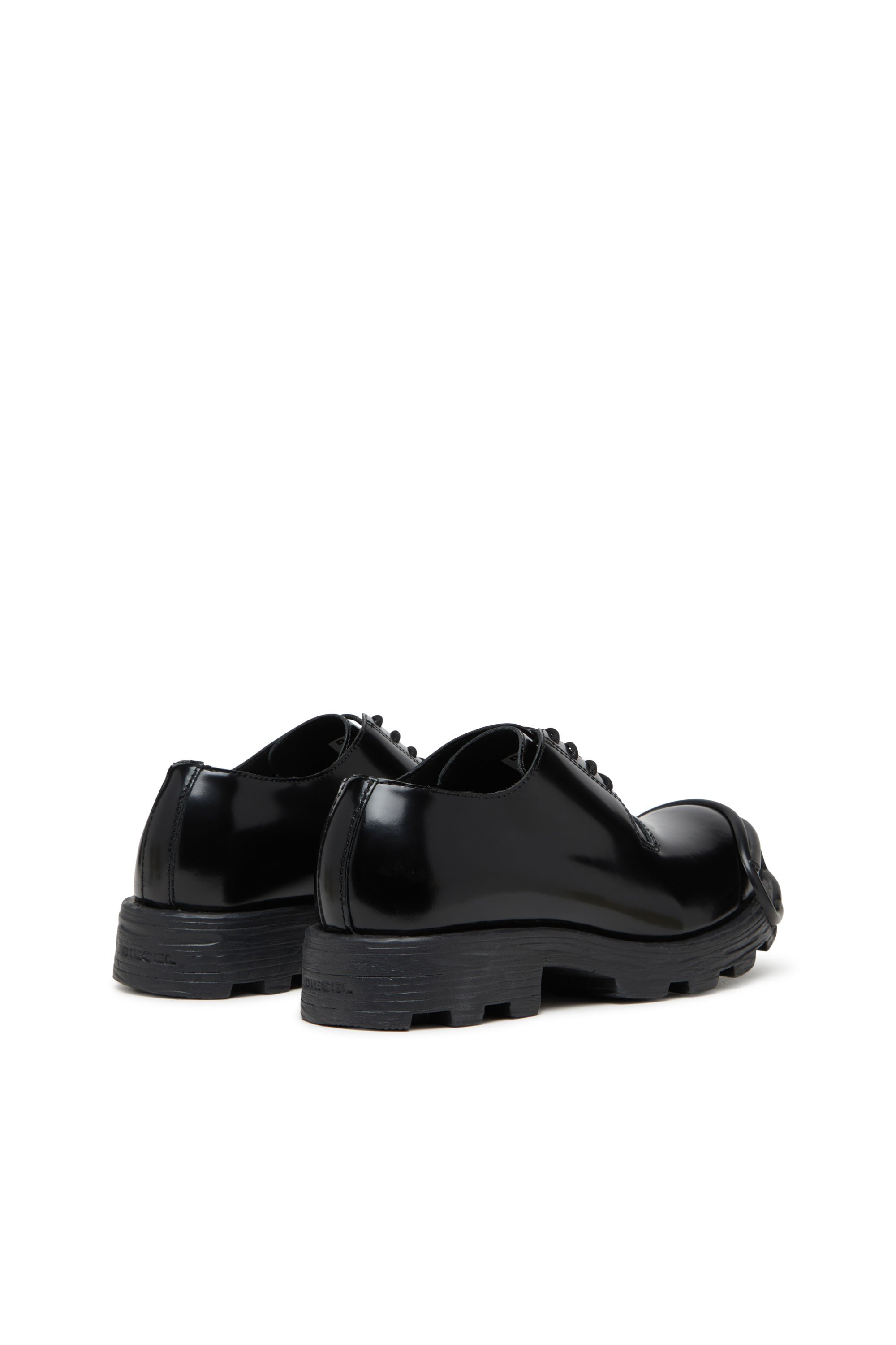 Diesel - D-HAMMER SO D, D-Hammer-Scarpe lace-up in pelle con puntale oval D Uomo in Nero - 3